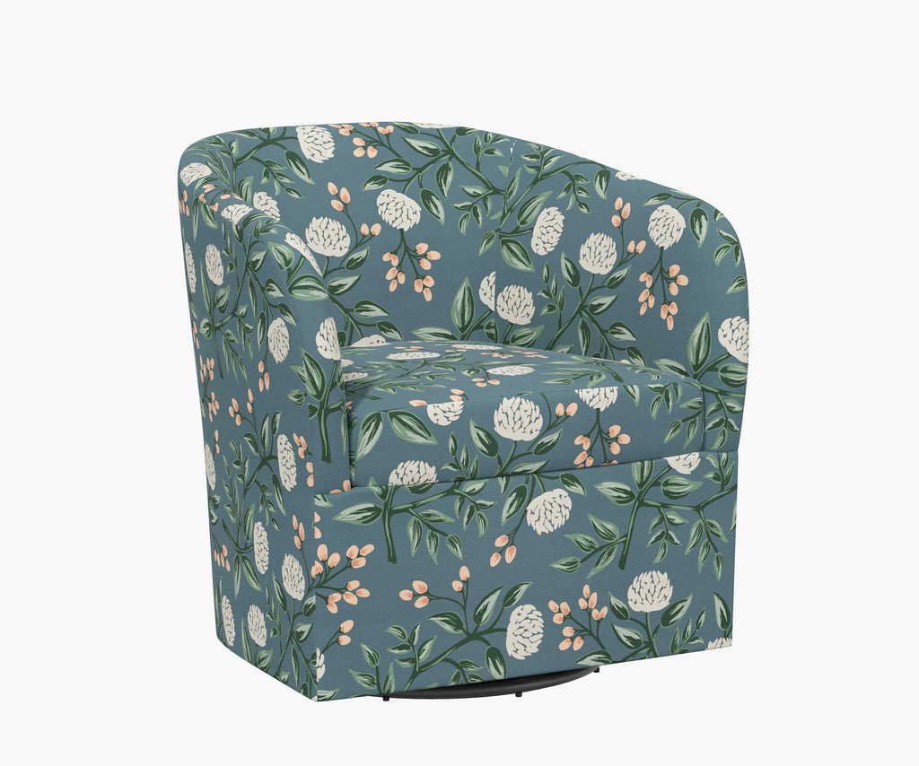 Pembroke Swivel Chair - Peonies