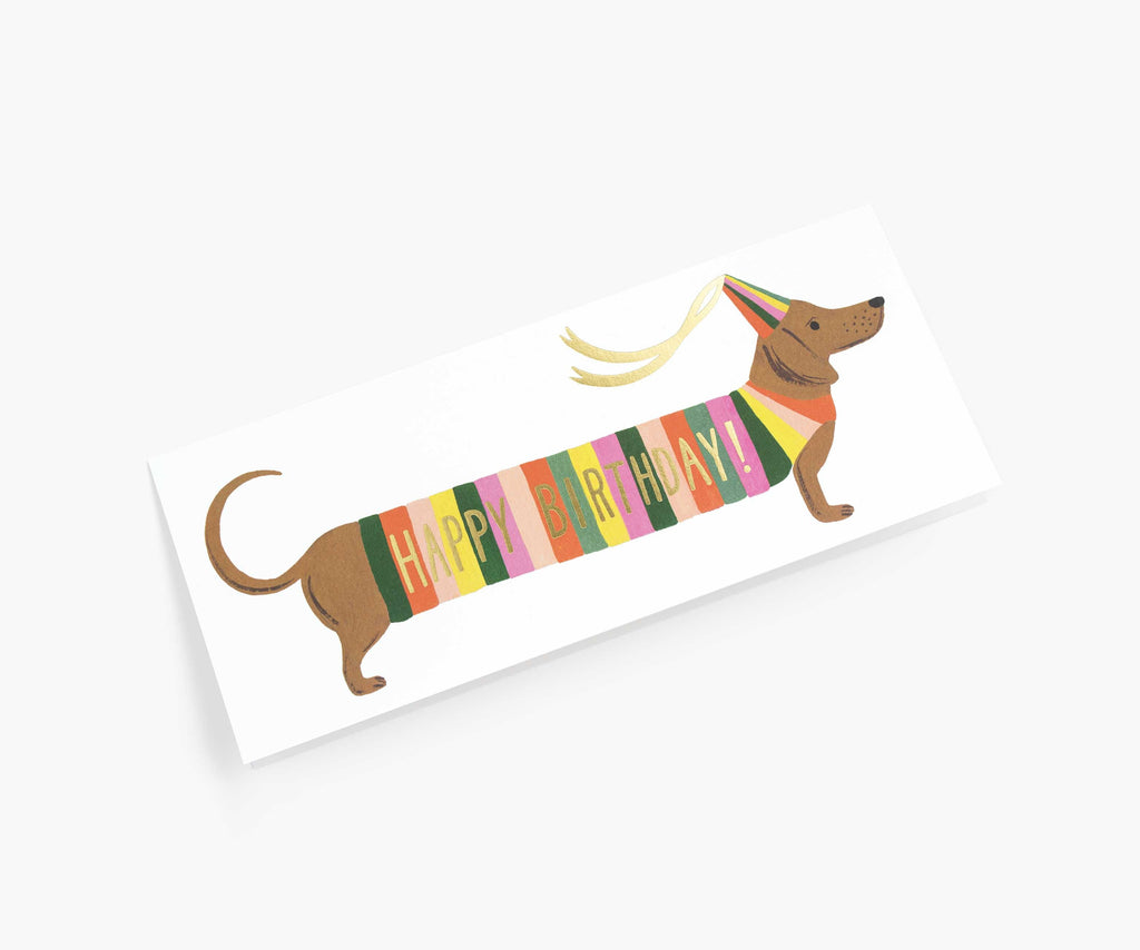 Hot Dog Money Holder Birthday Card - Single Card