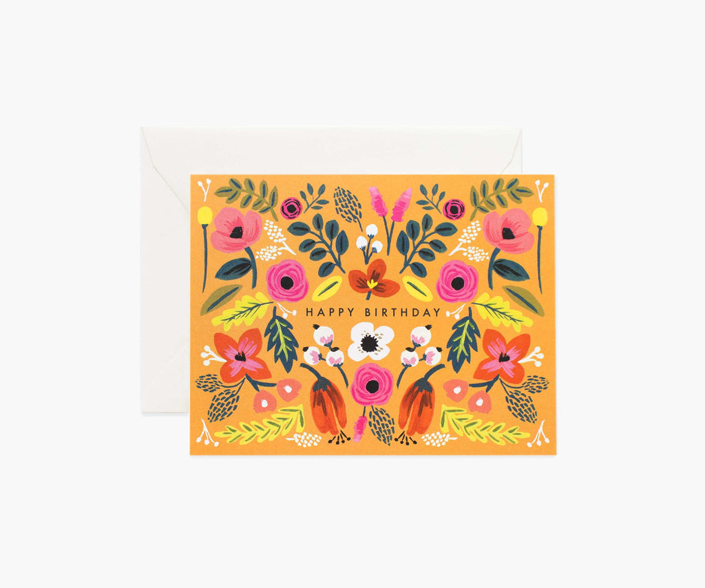 Folk Birthday Card - Single Card