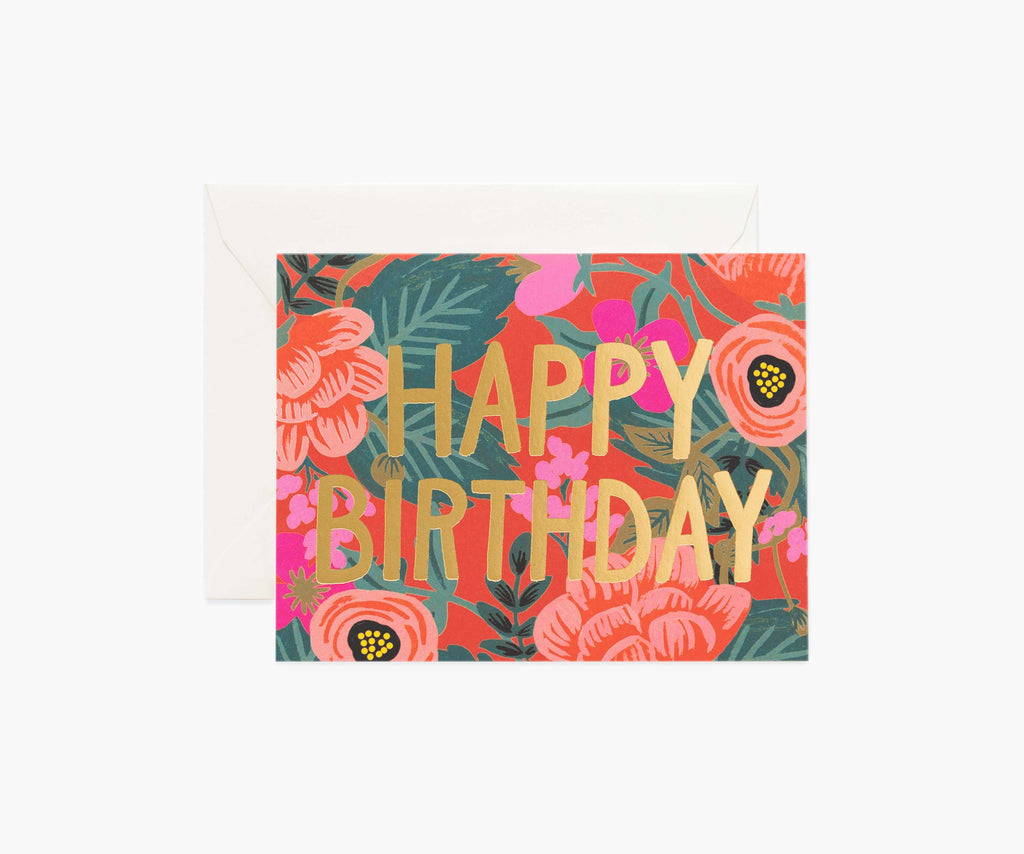 Poppy Birthday Card - Single Card
