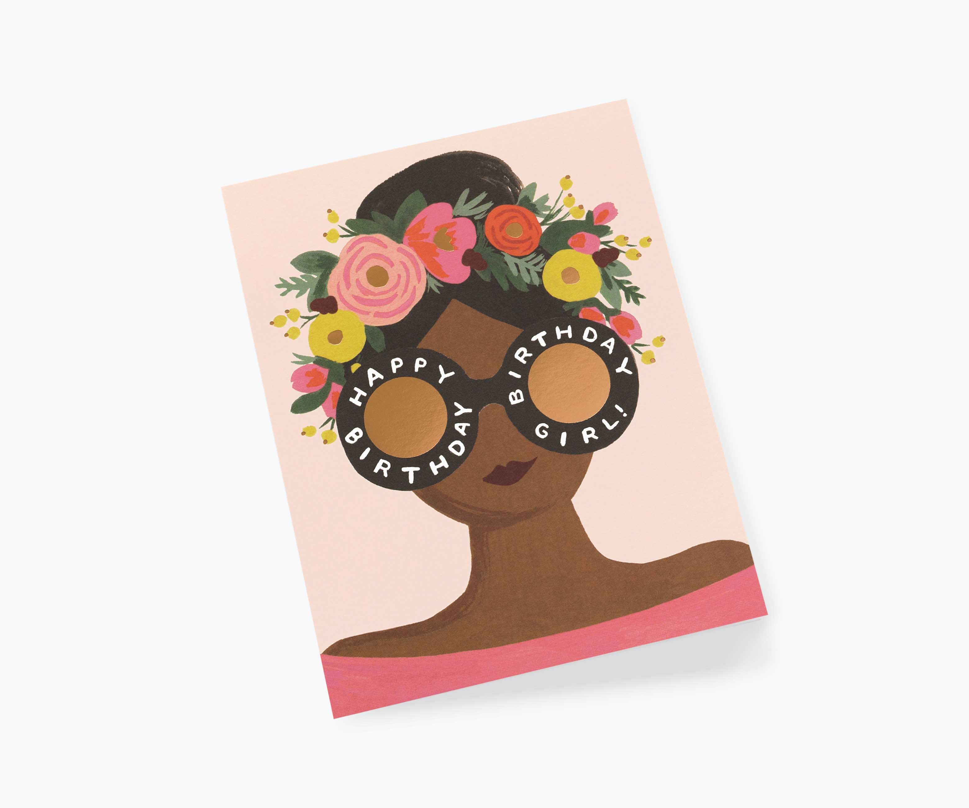 Flower Crown Birthday Girl Birthday Card - Single Card