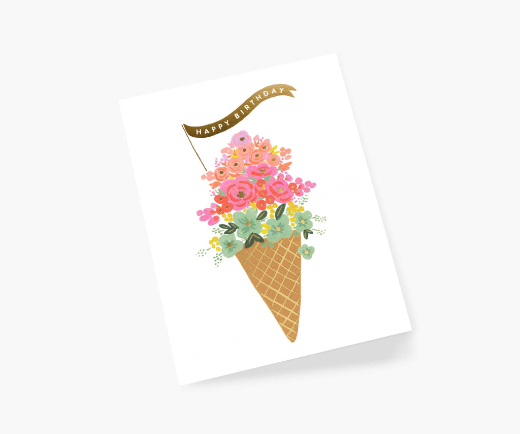 Ice Cream Birthday Card - Single Card