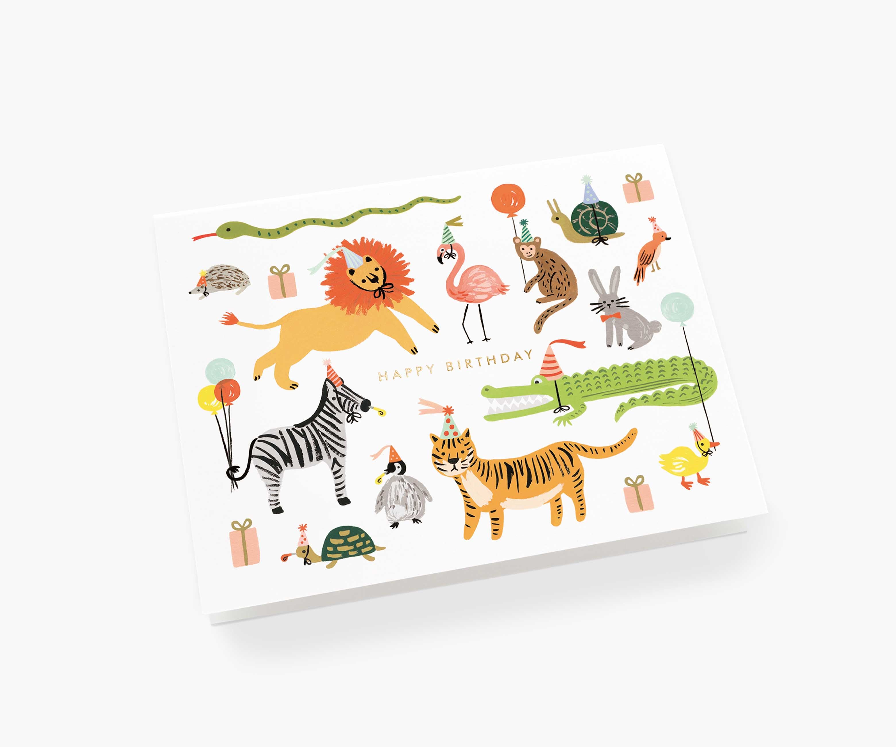Party Animals Birthday Card - Single Card