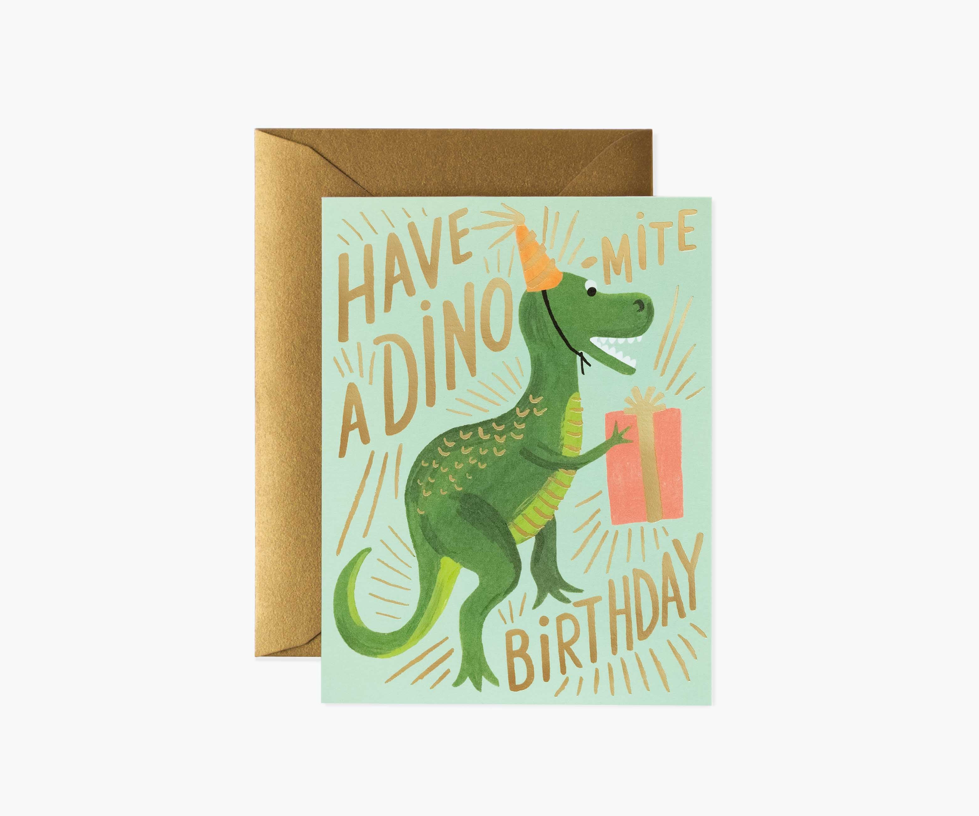 Dino-Mite Birthday Card - Single Card