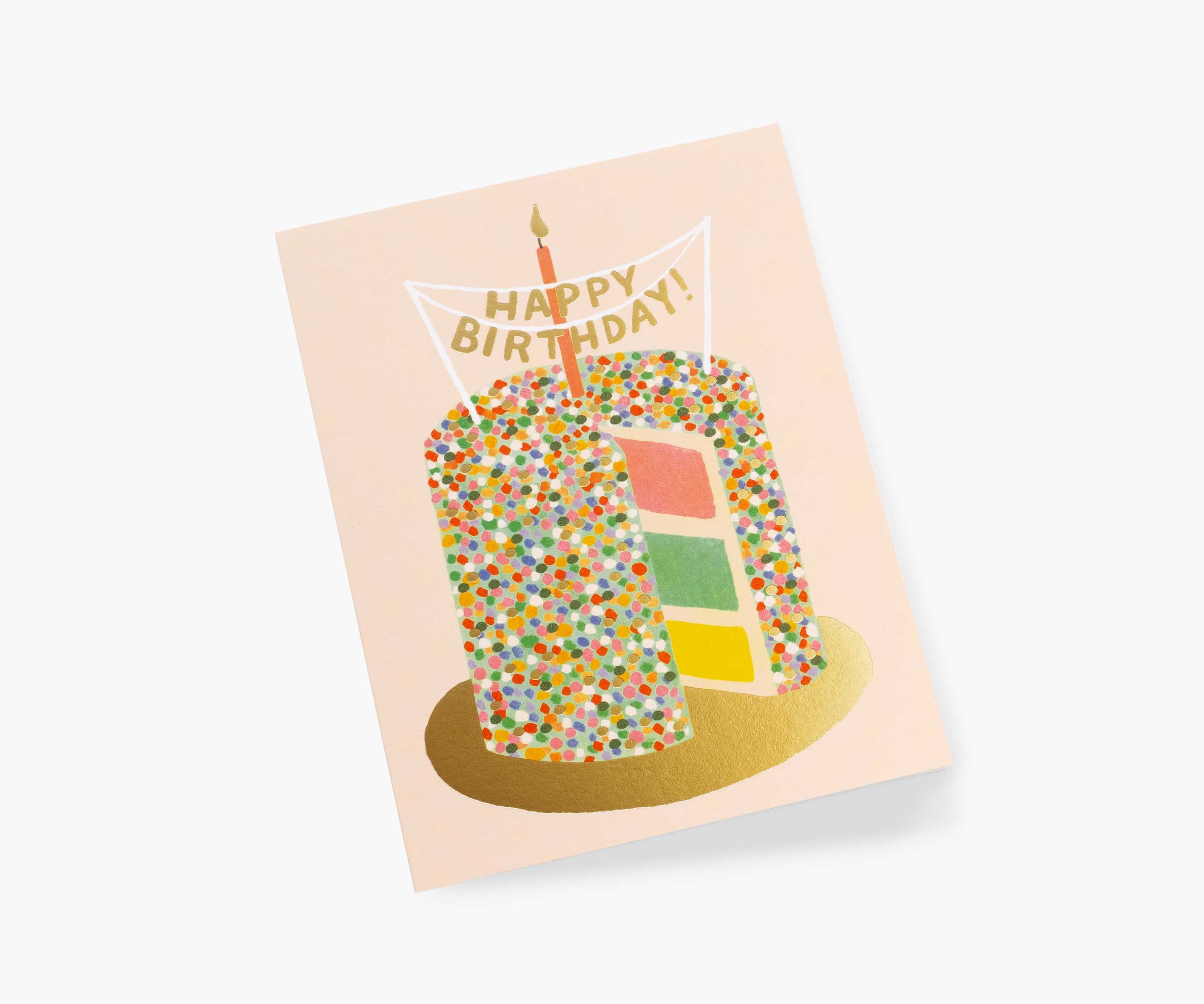 Layer Cake Birthday Card - Single Card