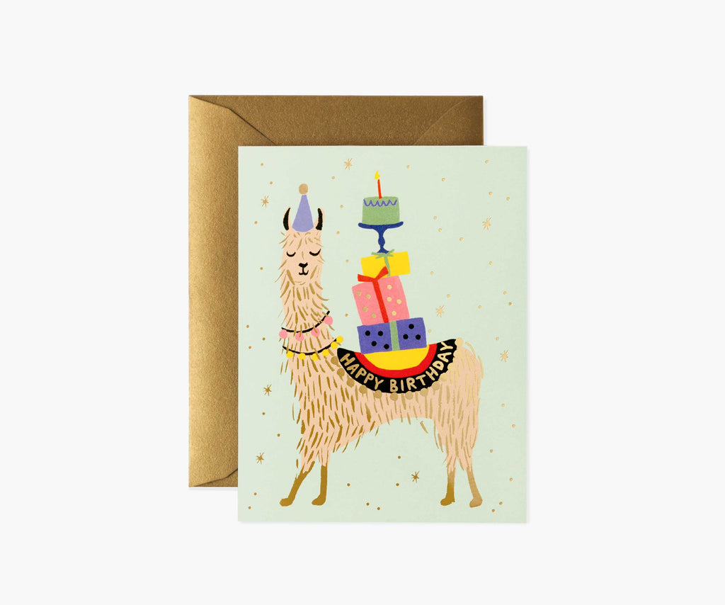 Llama Birthday Card - Single Card