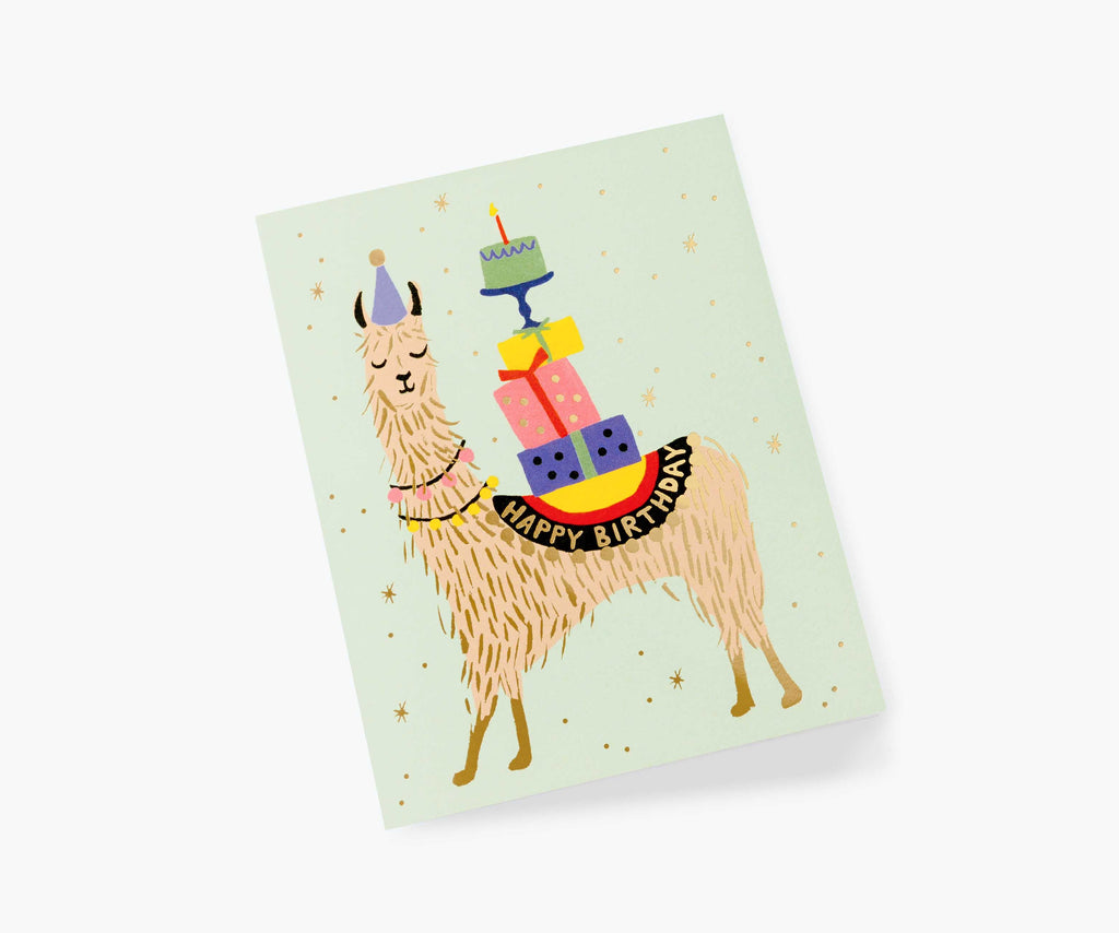 Llama Birthday Card - Single Card