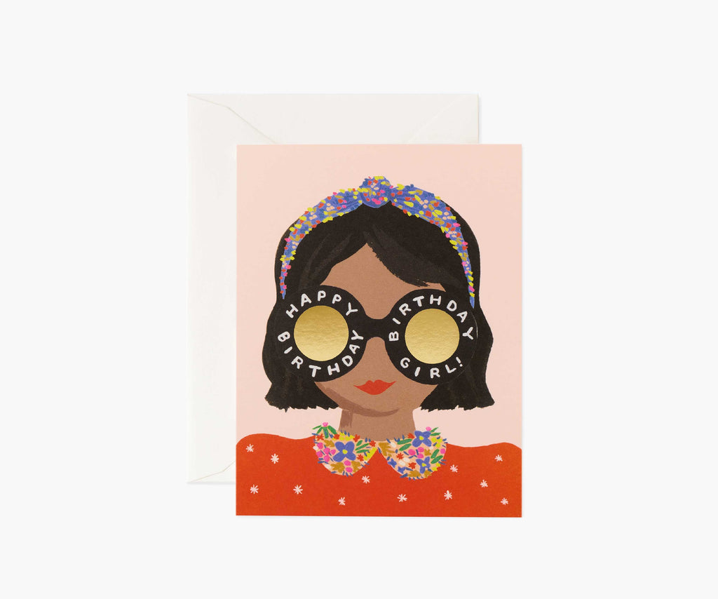 Headband Birthday Girl Birthday Card - Single Card