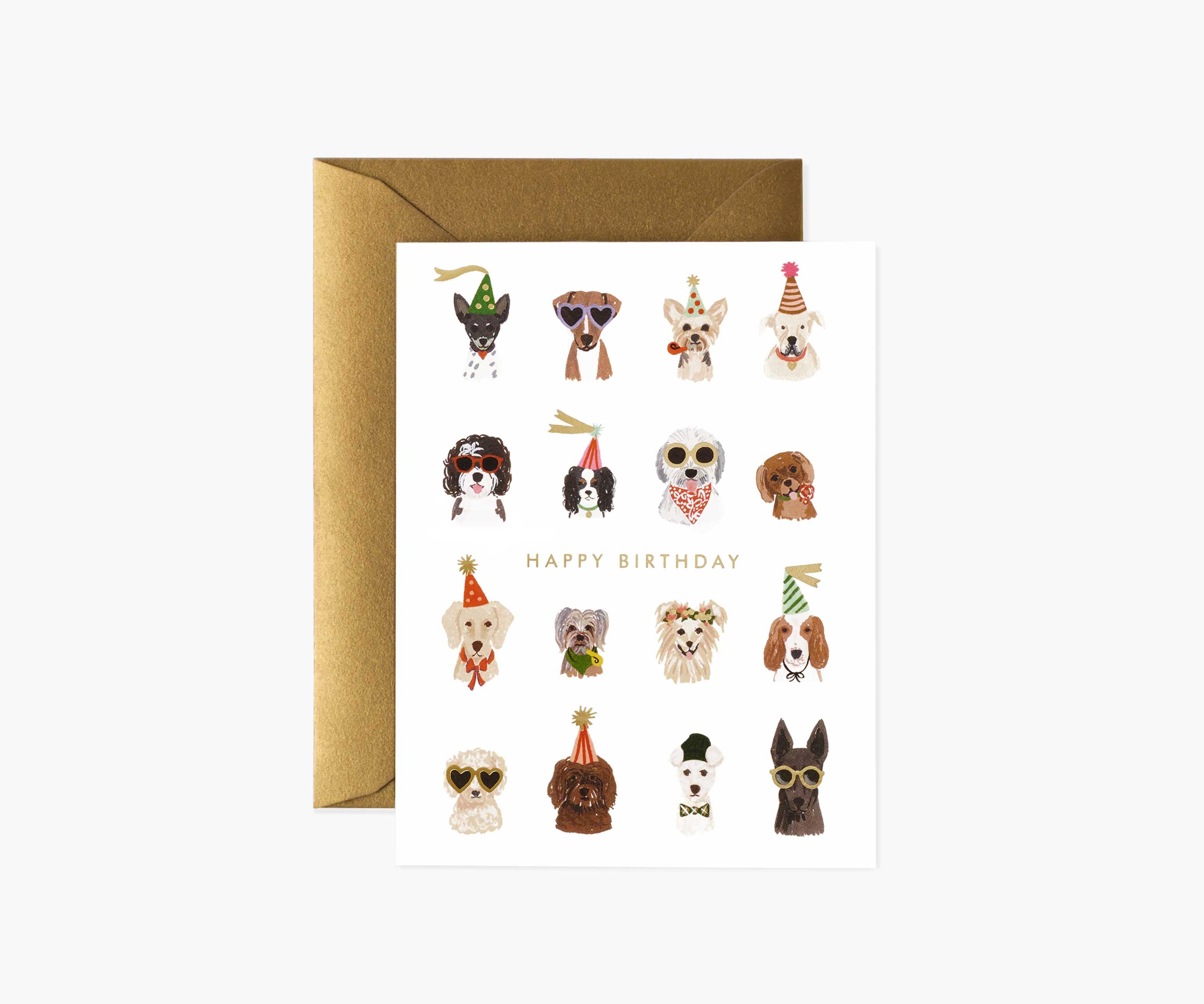 Party Pups Birthday Card - Single Card