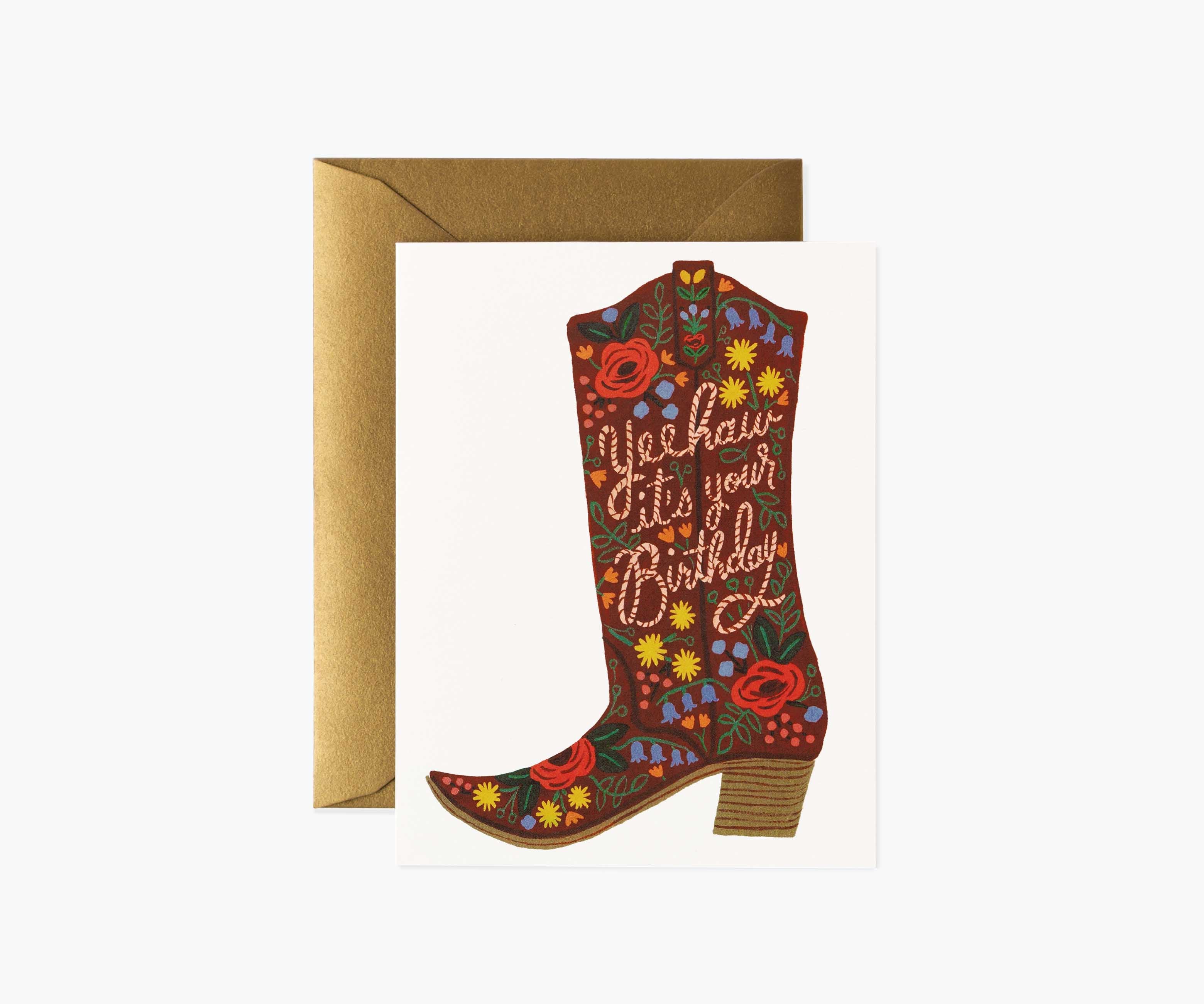 Birthday Boot Birthday Card - Single Card