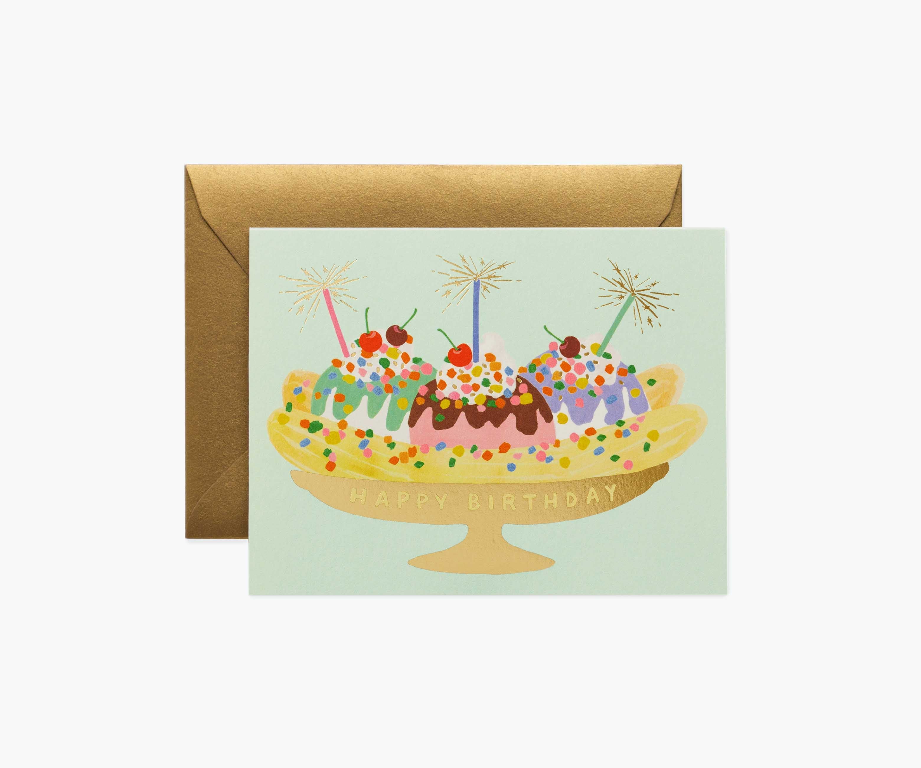 Banana Split Birthday Card - Single Card
