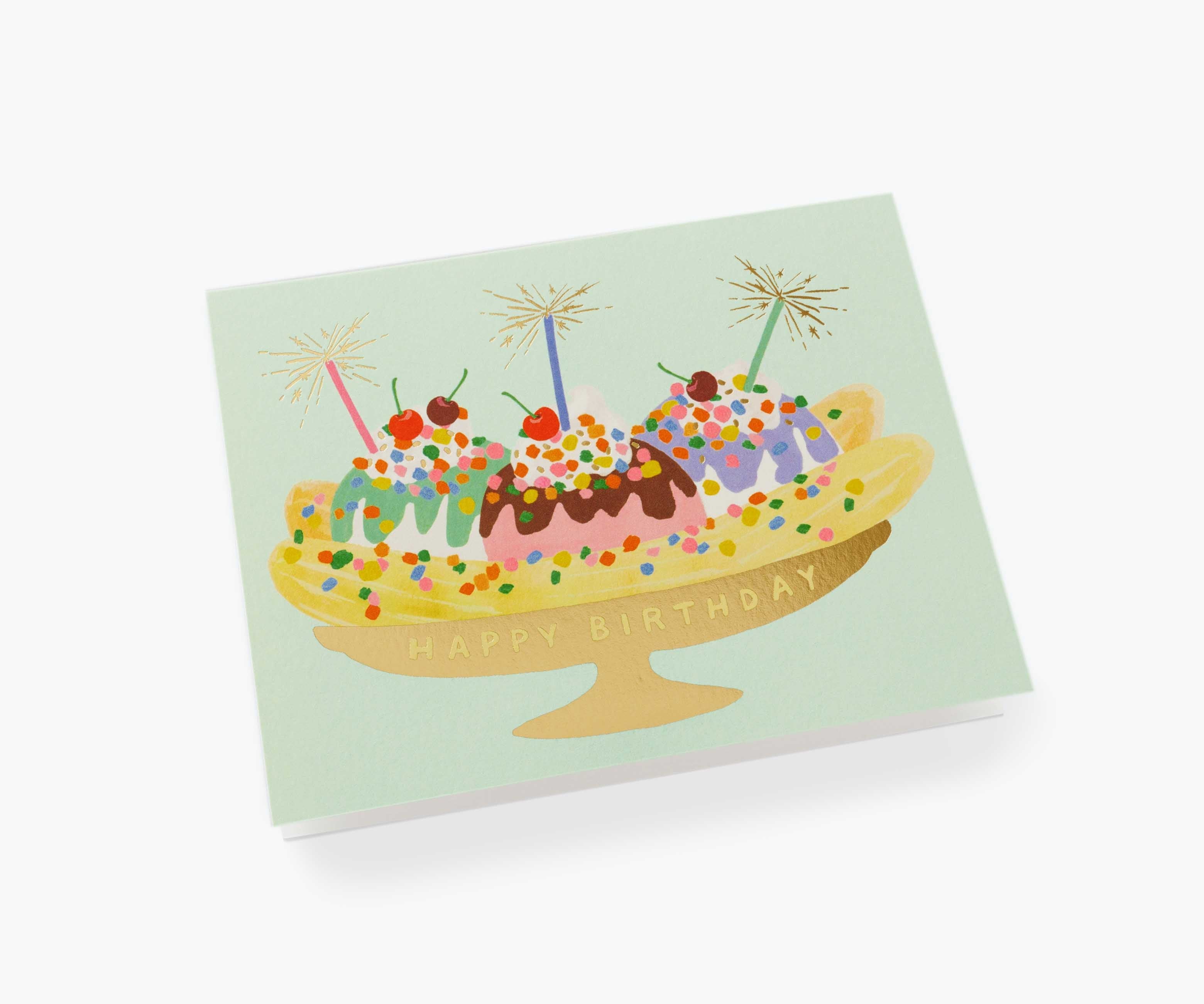 Banana Split Birthday Card - Single Card