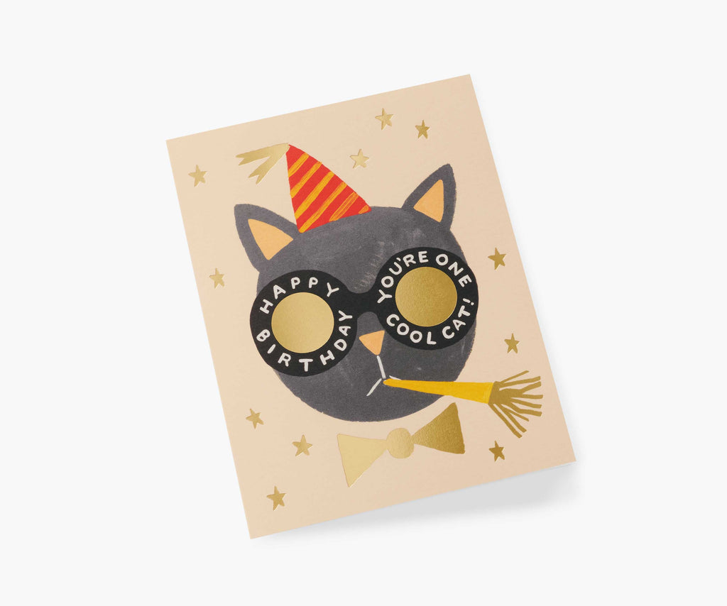 Birthday Cat Birthday Card - Single Card