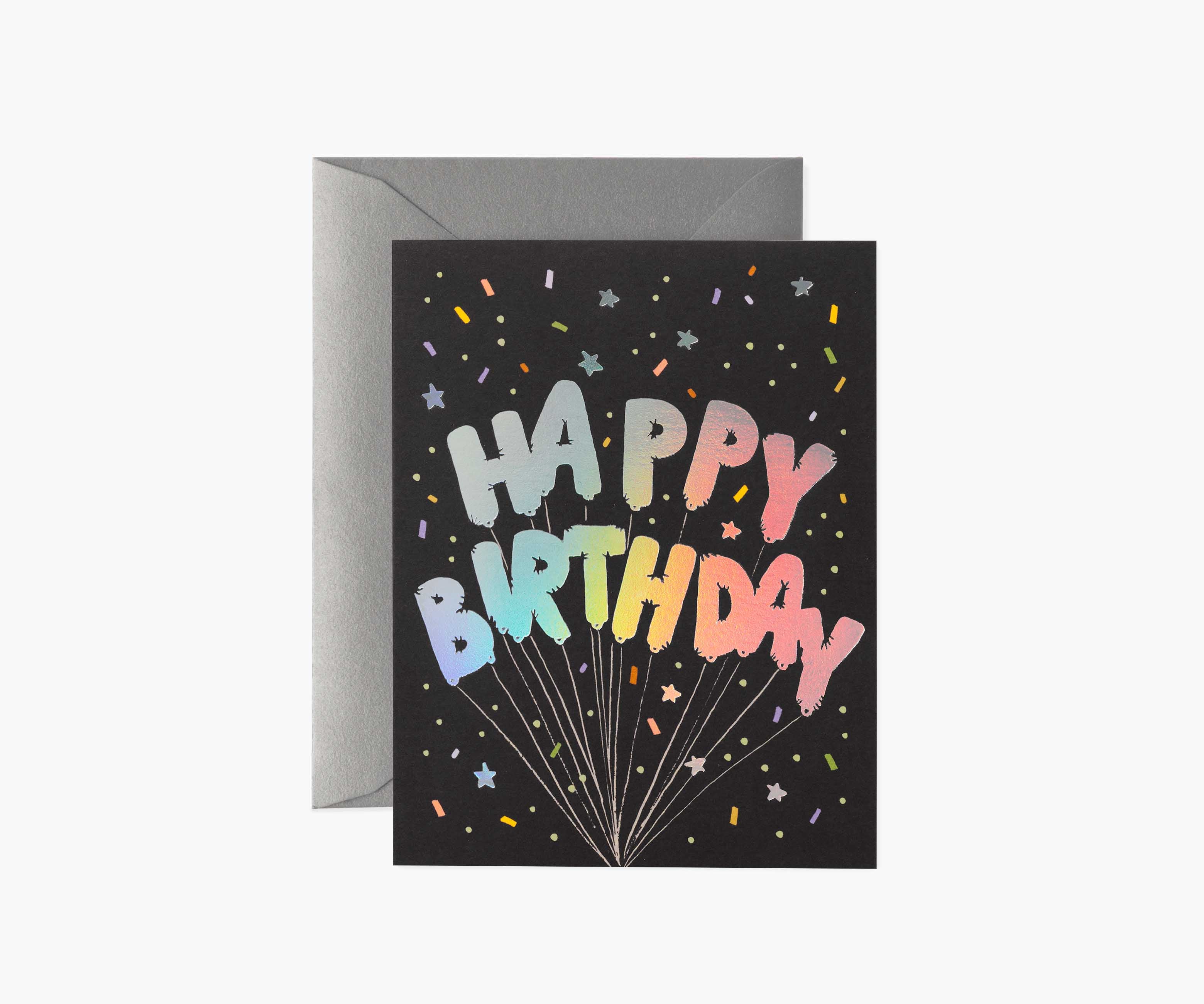 Mylar Birthday Balloons Birthday Card - Single Card