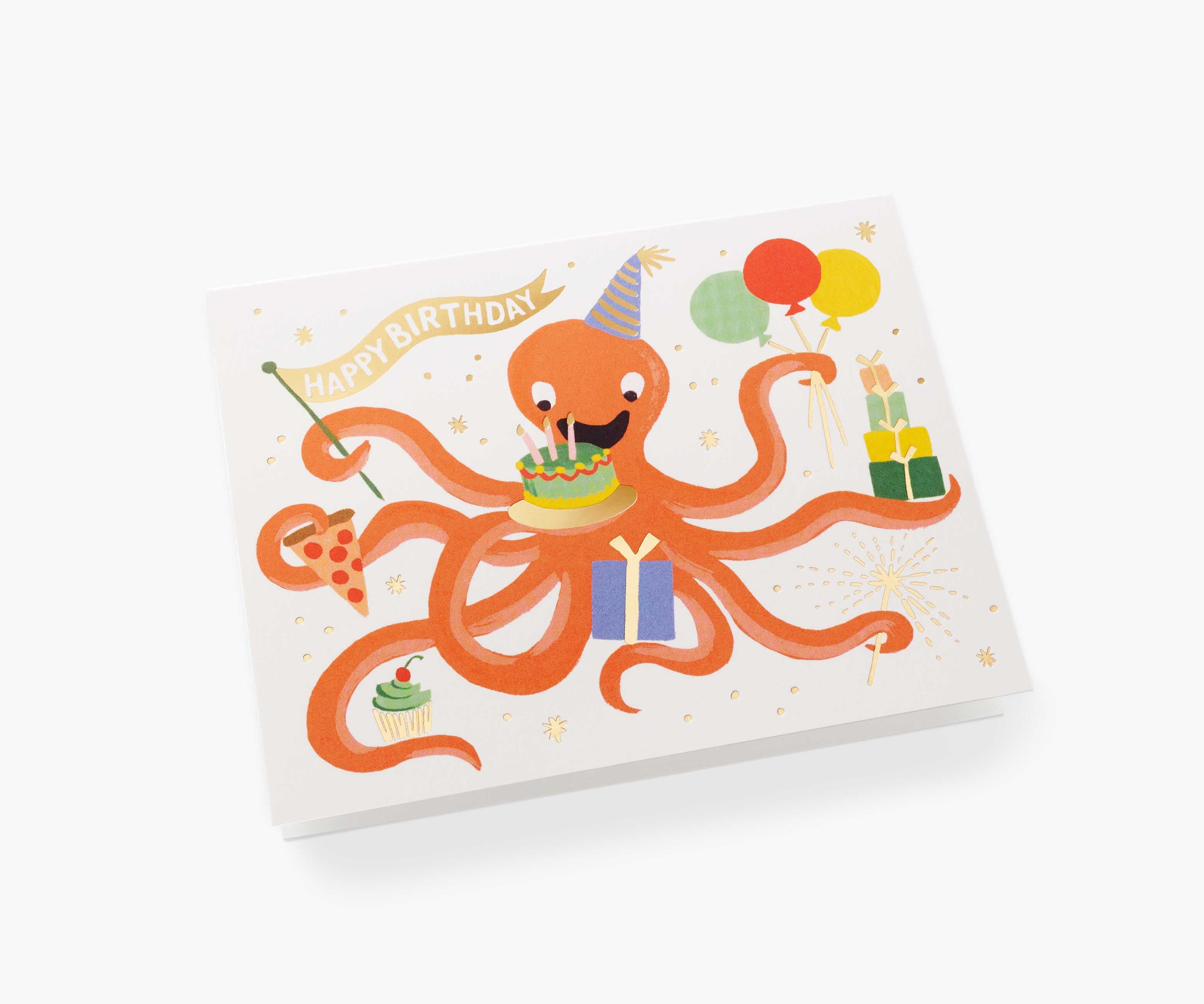 Octopus Birthday Card - Single Card
