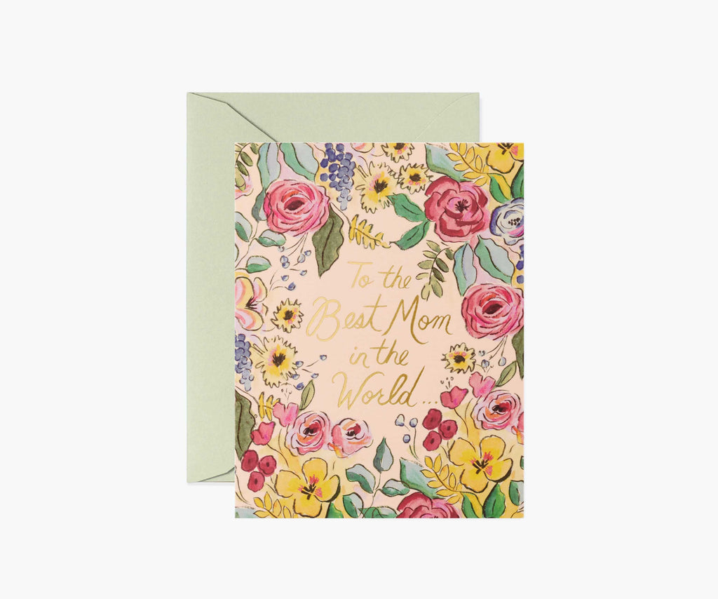 Best Mom in the World Mother's Day Card - Single Card