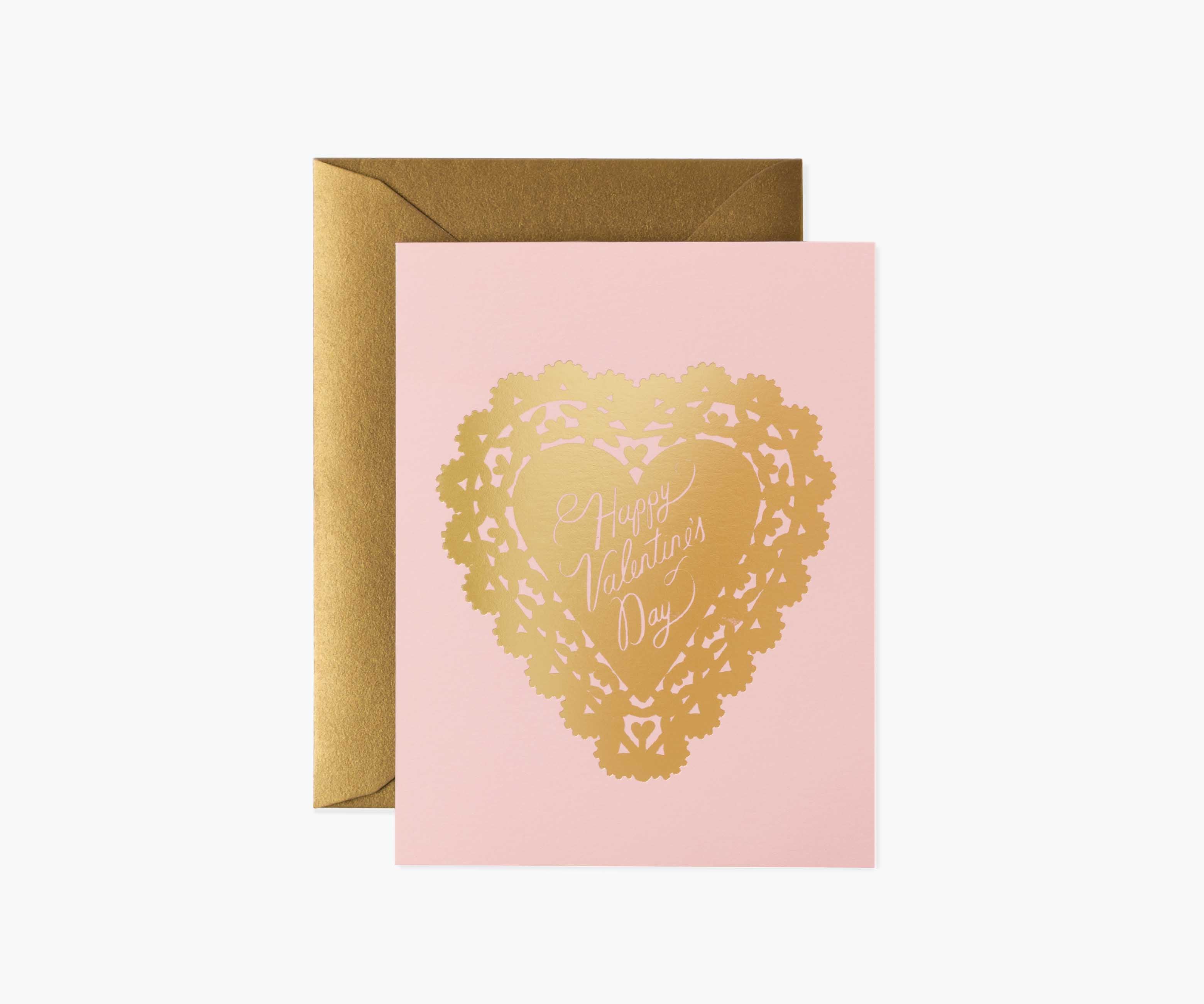 Doily Valentine's Day Card - Single Card