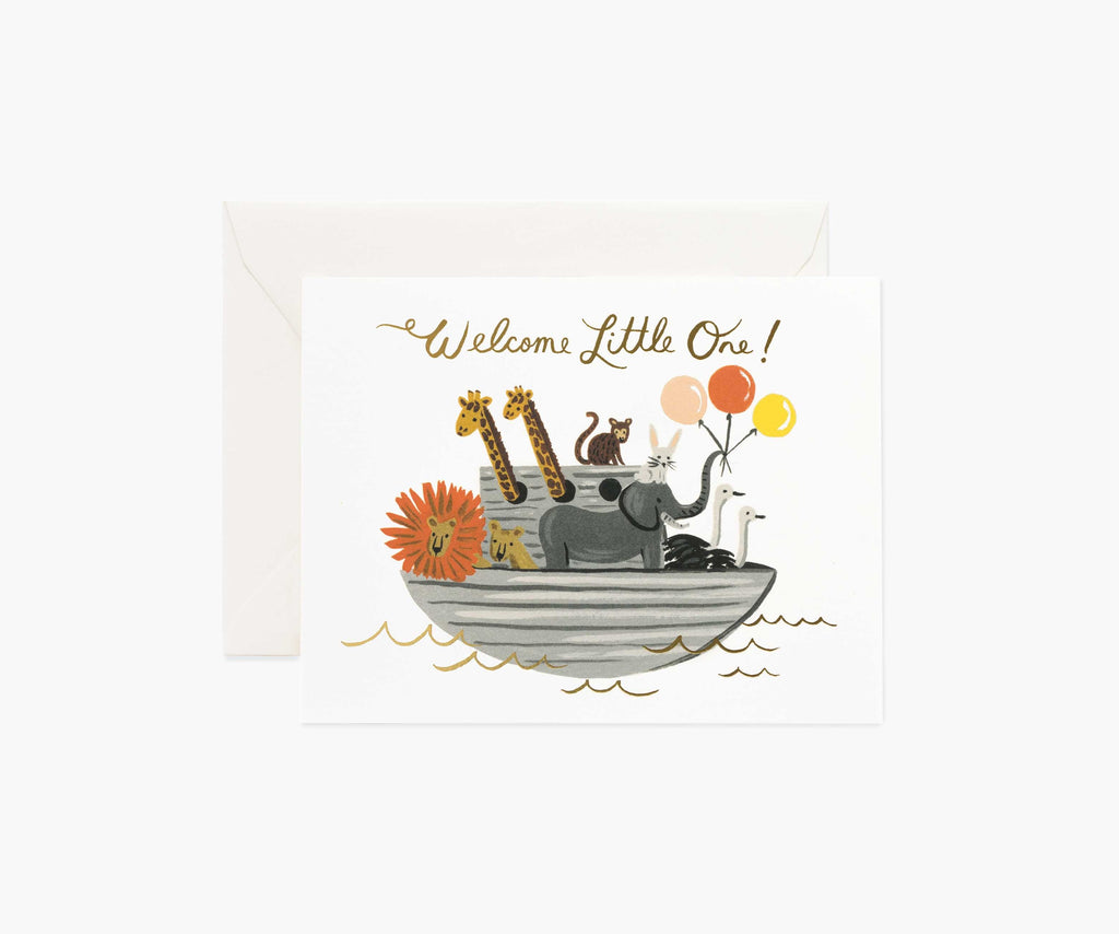 Noah's Ark Baby Card - Single Card