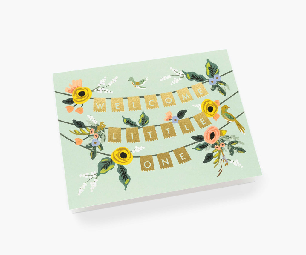 Welcome Garland Baby Card - Single Card