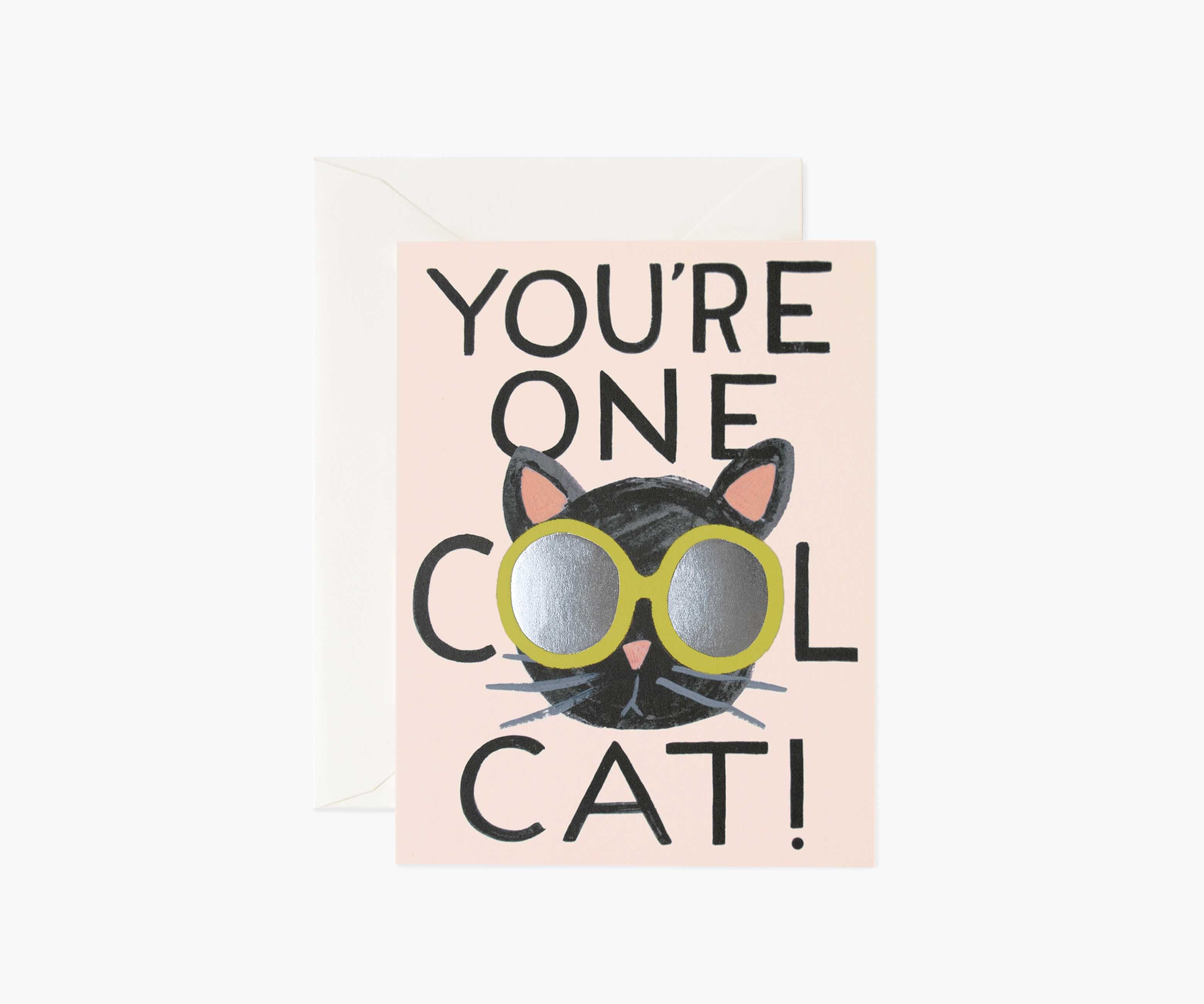 Cool Cat Love & Friendship Card - Single Card