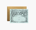 Certificate of Awesome Love & Friendship Card - Single Card