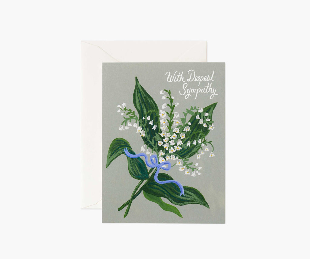 Lily of the Valley Sympathy Card - Single Card