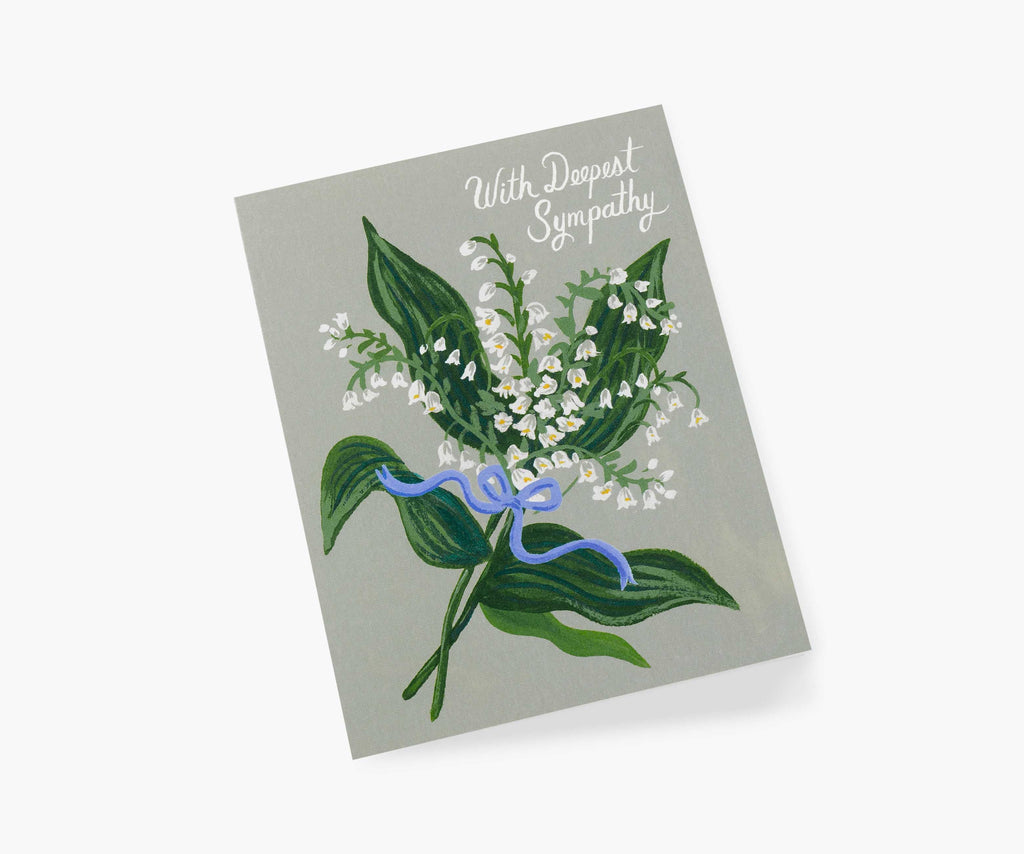 Lily of the Valley Sympathy Card - Single Card
