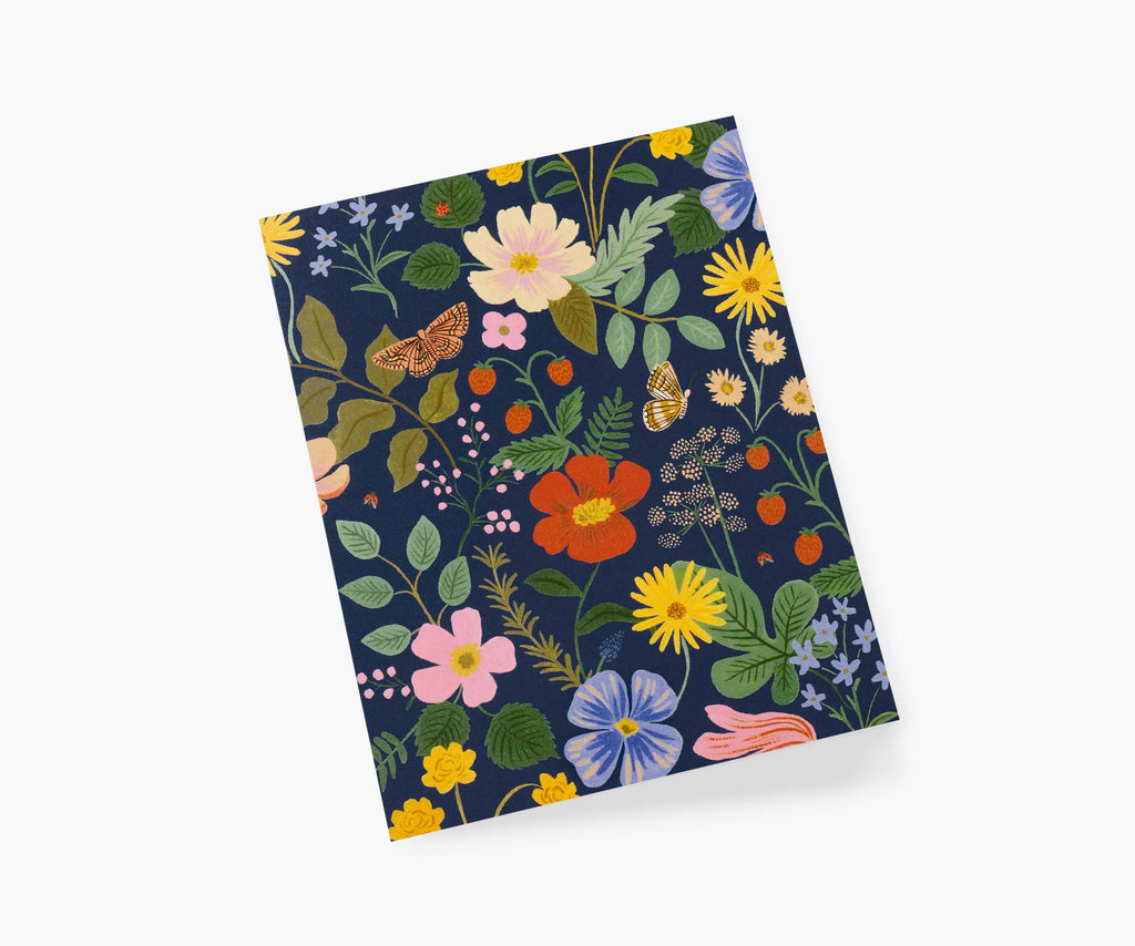 Strawberry Fields Navy Everyday Card - Single Card