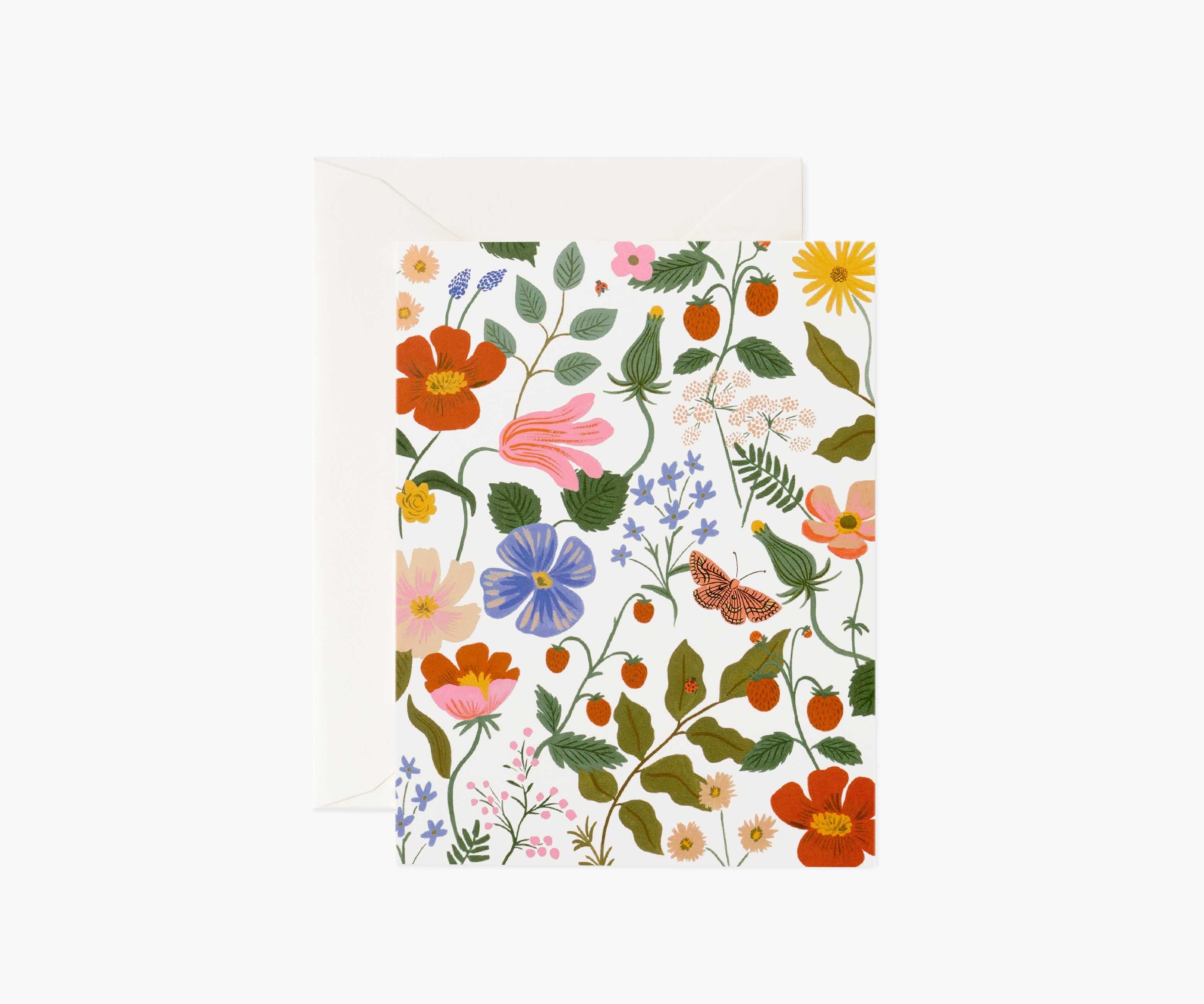 Strawberry Fields Cream Everyday Card - Single Card