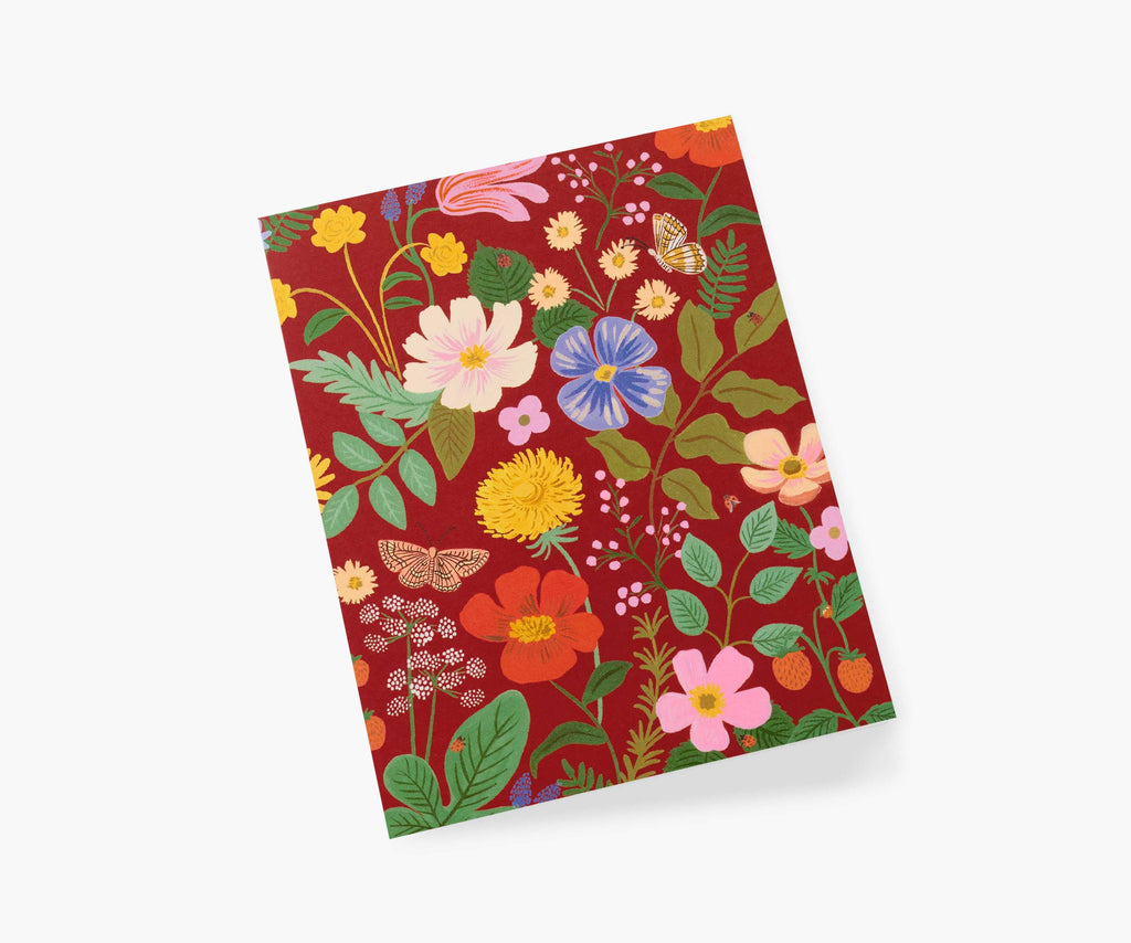 Strawberry Fields Red Everyday Card - Single Card
