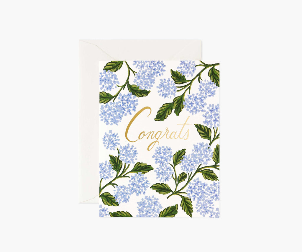 Hydrangea Congrats Card - Single Card