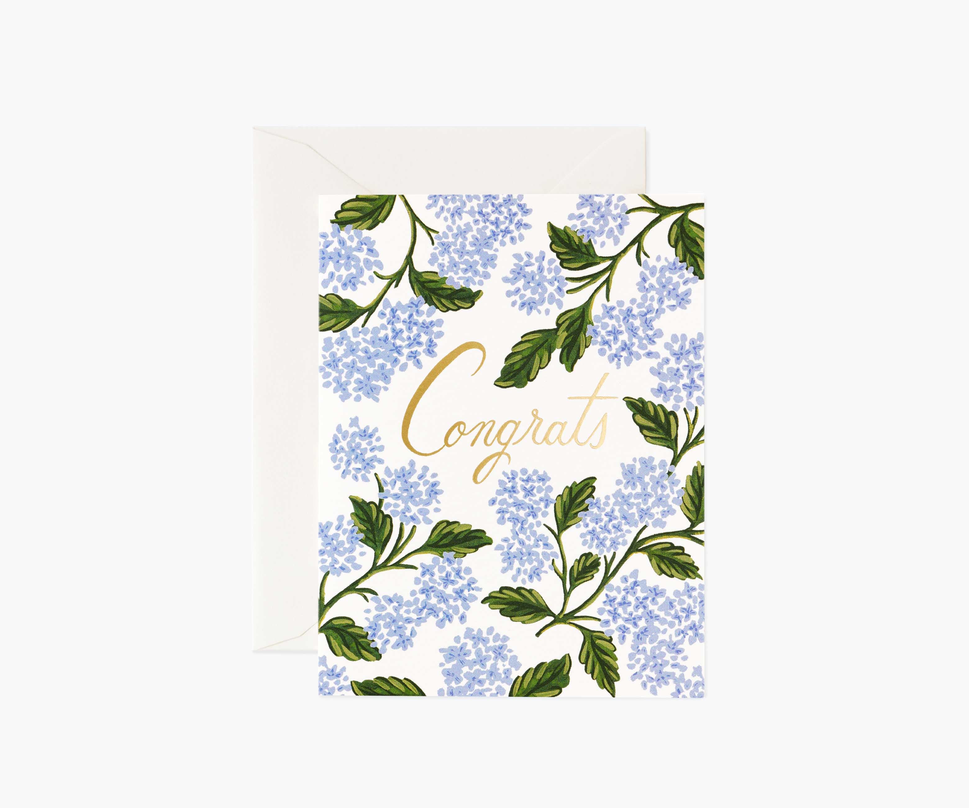 Hydrangea Congrats Card - Single Card