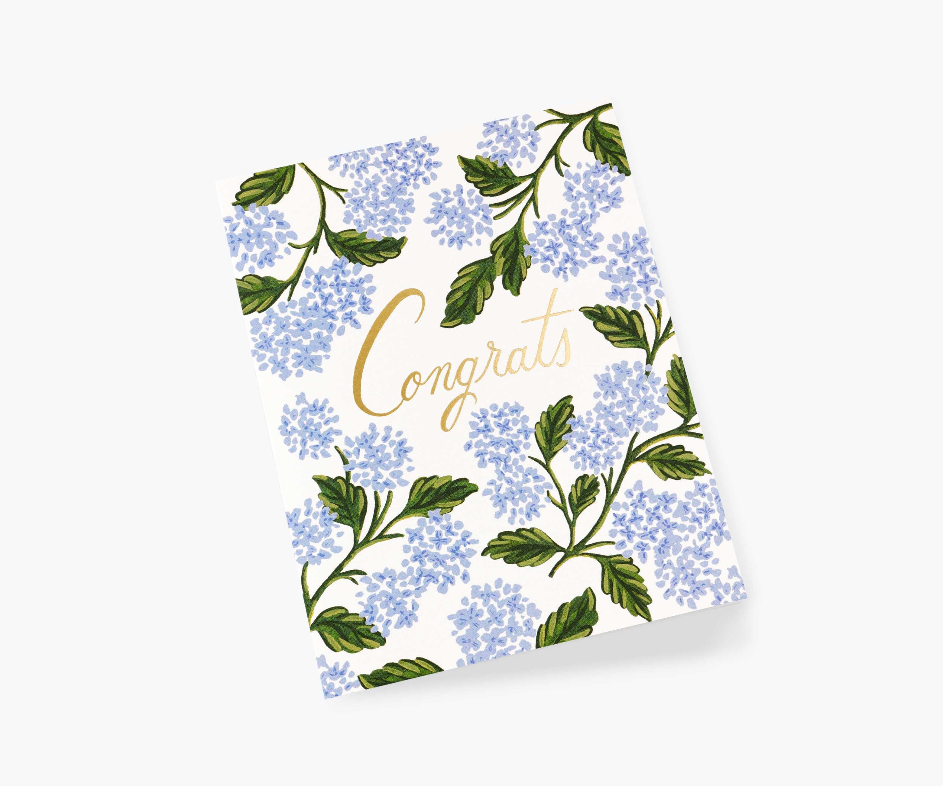 Hydrangea Congrats Card - Single Card