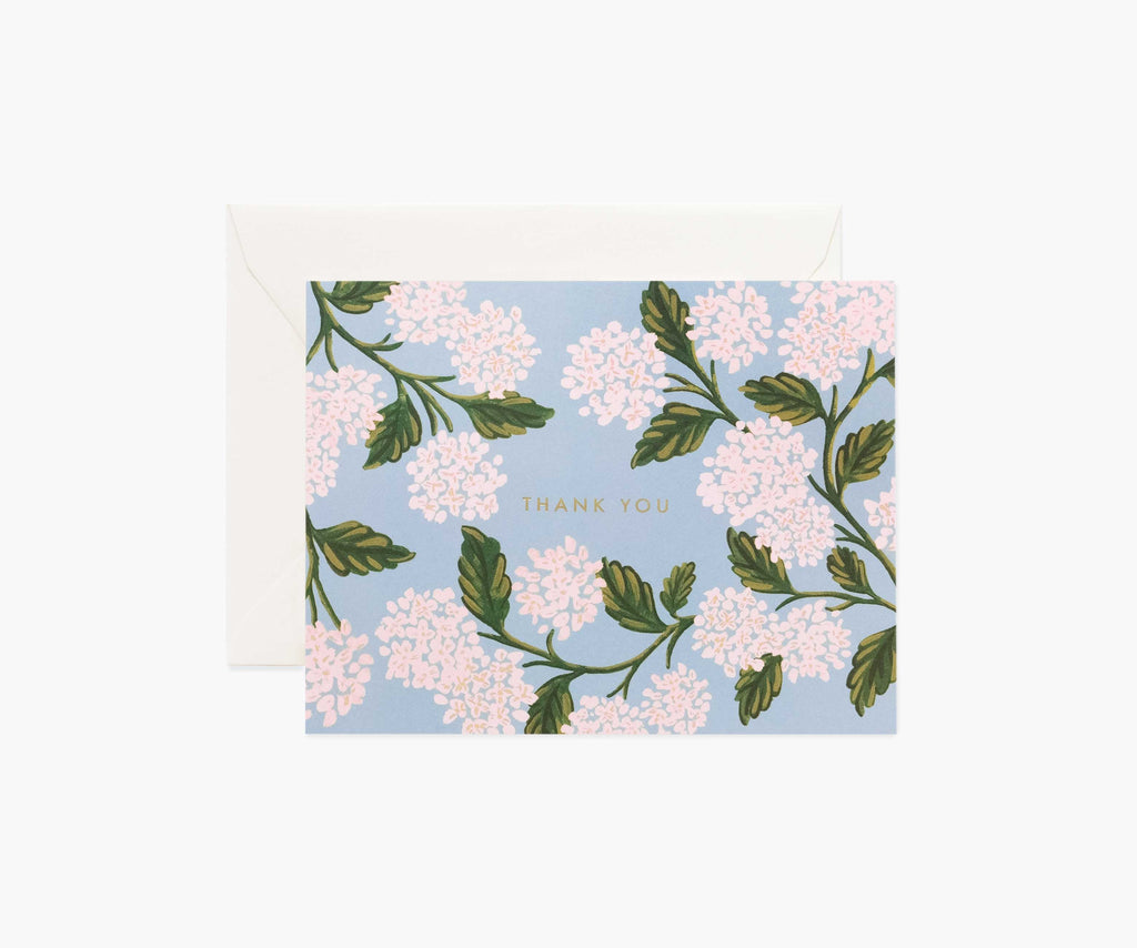 Hydrangea Thank You Card - Single Card