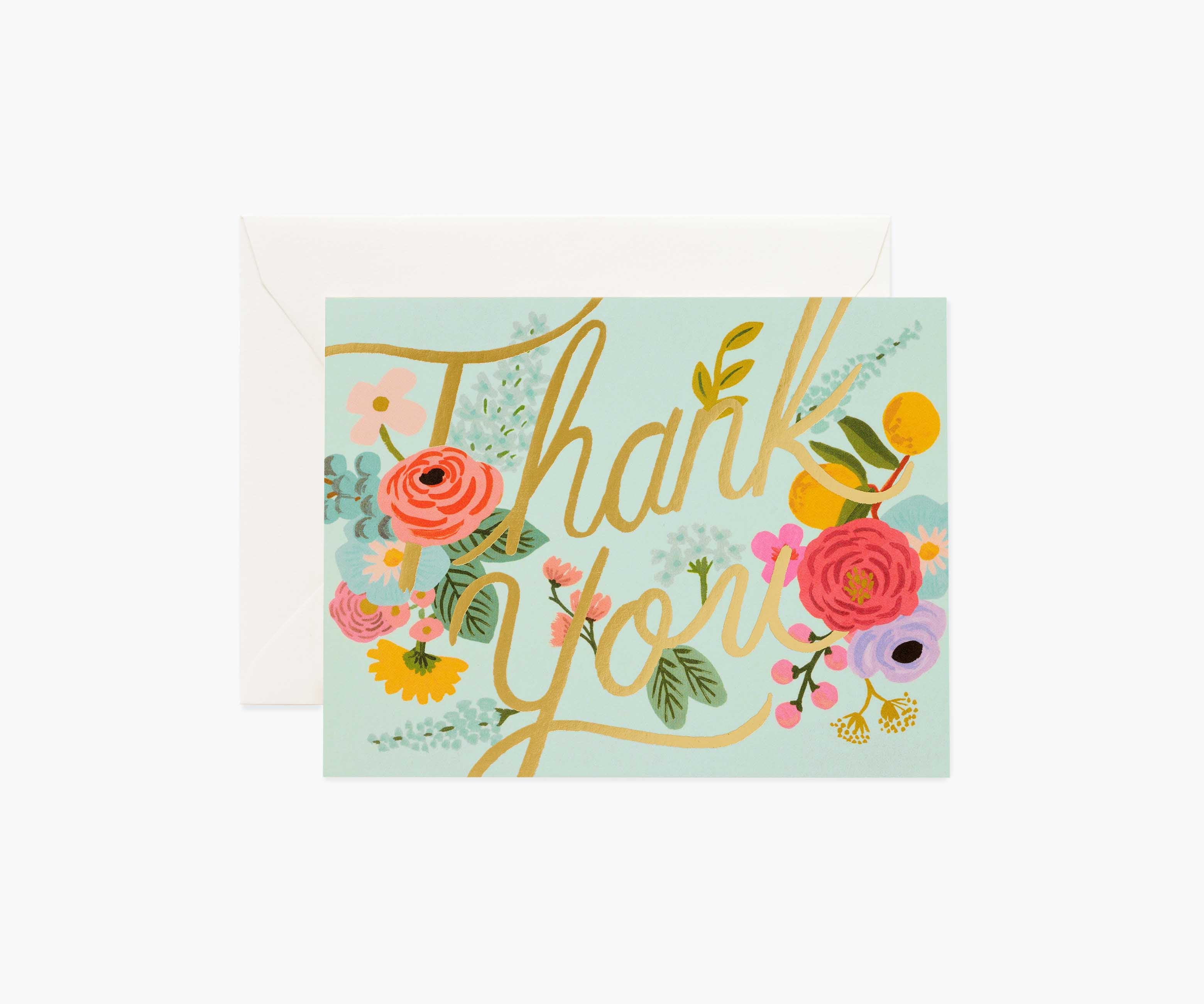 Mint Garden Thank You Card - Single Card