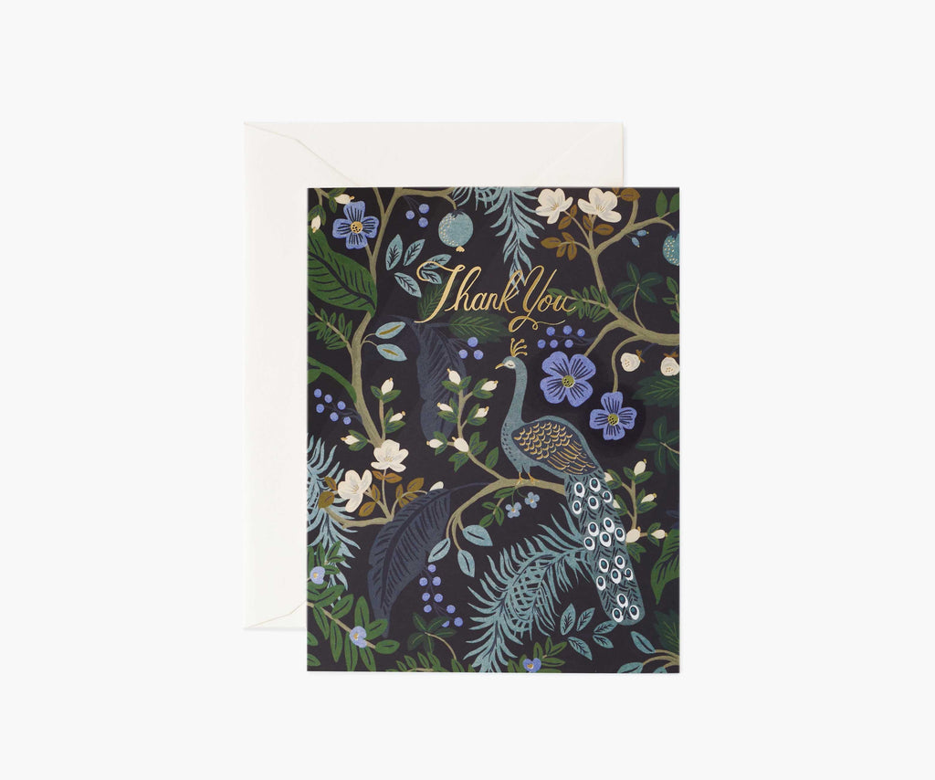 Peacock Thank You Card - Single Card