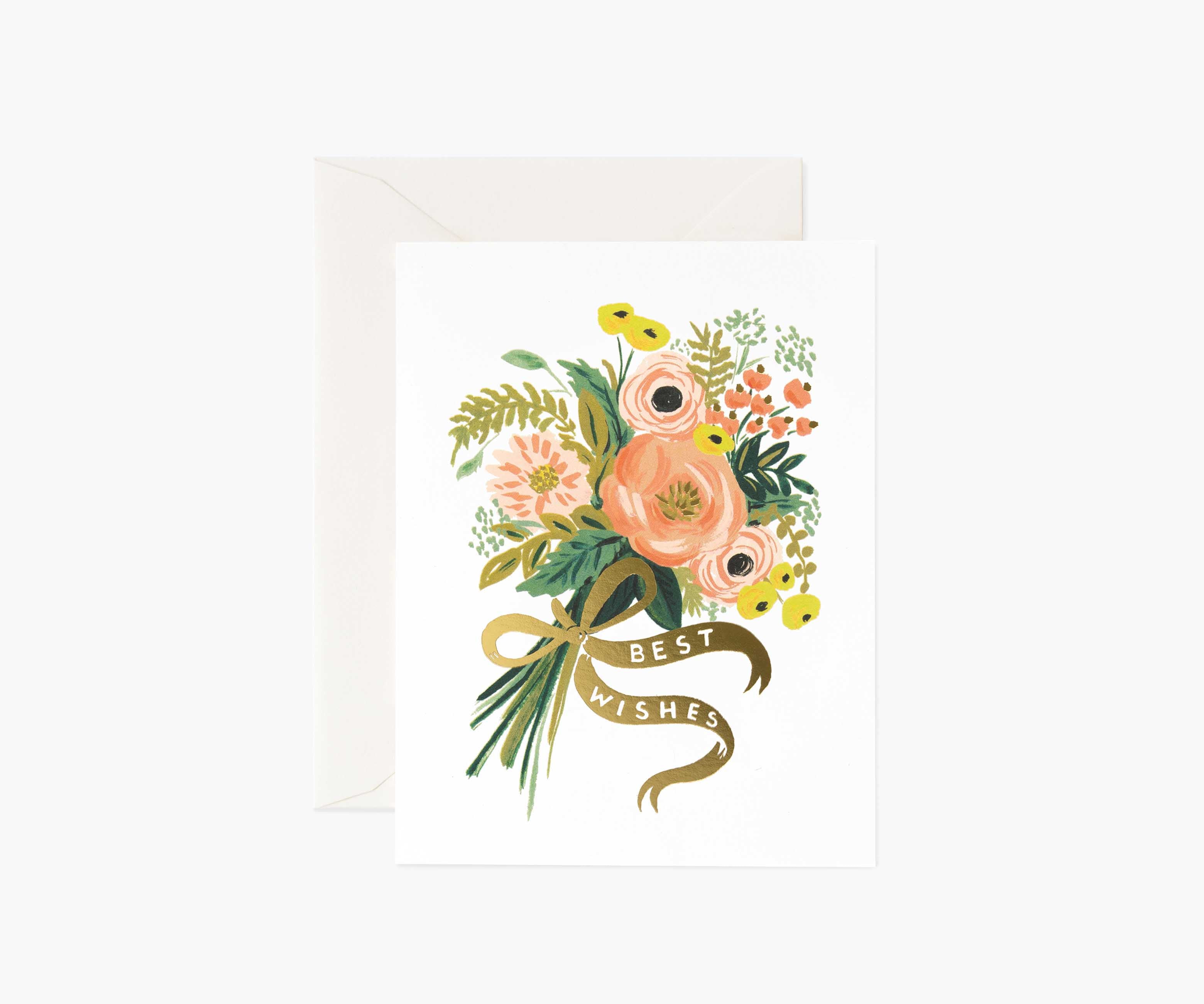 Best Wishes Bouquet Wedding Card - Single Card