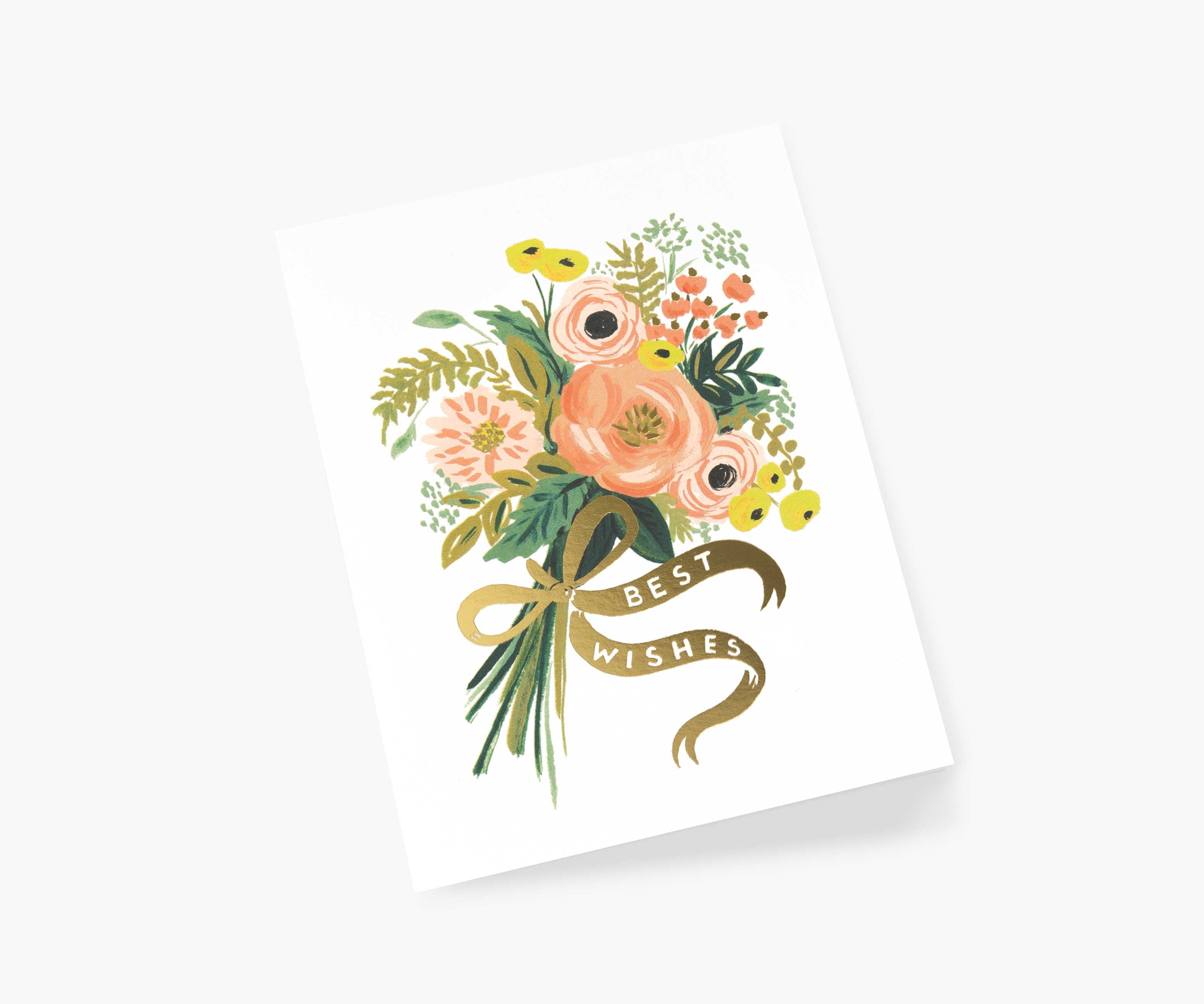 Best Wishes Bouquet Wedding Card - Single Card