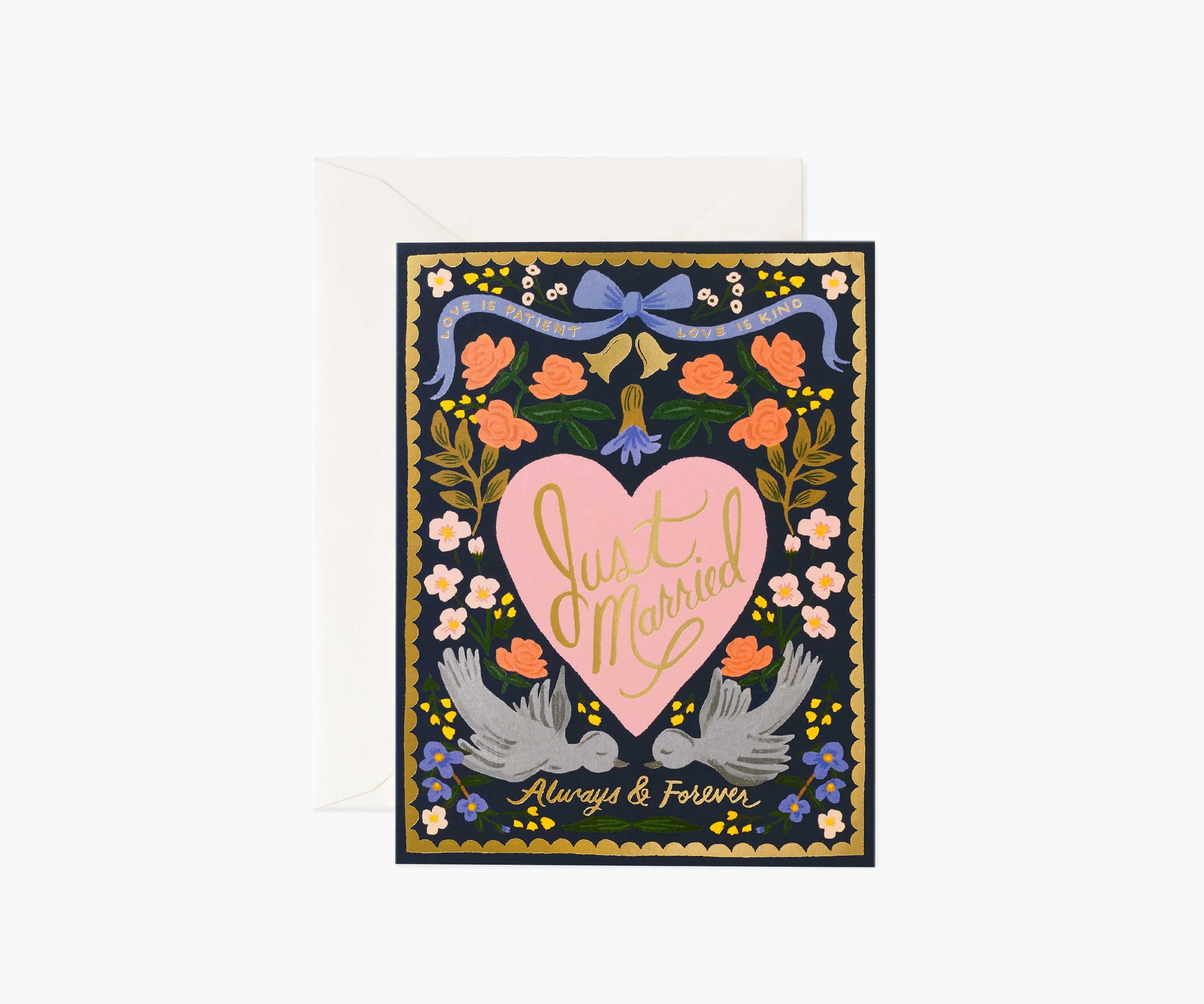 Love Birds Wedding Card - Single Card