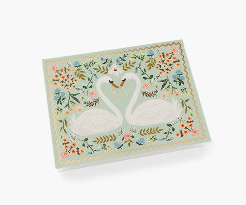 Always & Forever Swans Wedding Card - Single Card