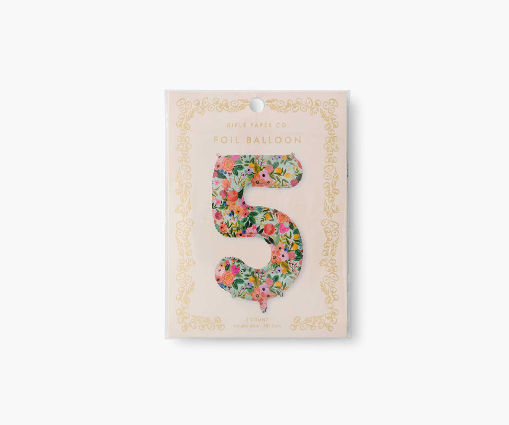 Numbered Foil Balloon - Garden Party