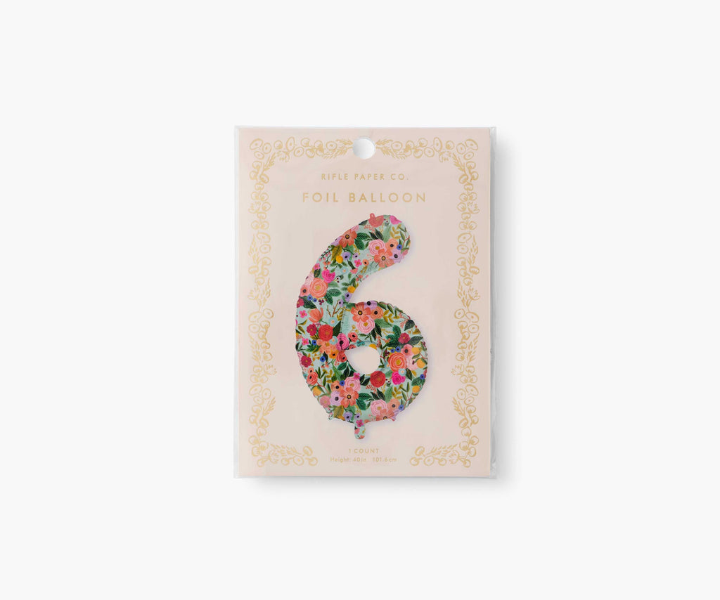 Numbered Foil Balloon - Garden Party