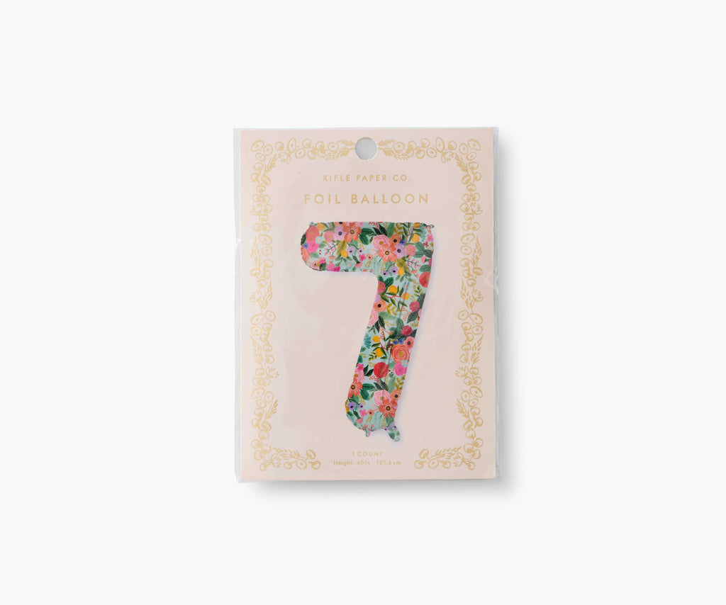 Numbered Foil Balloon - Garden Party