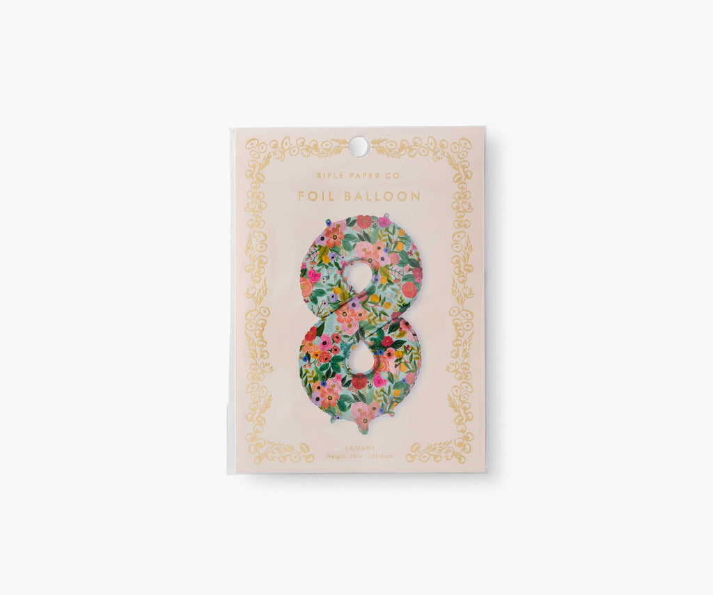 Numbered Foil Balloon - Garden Party