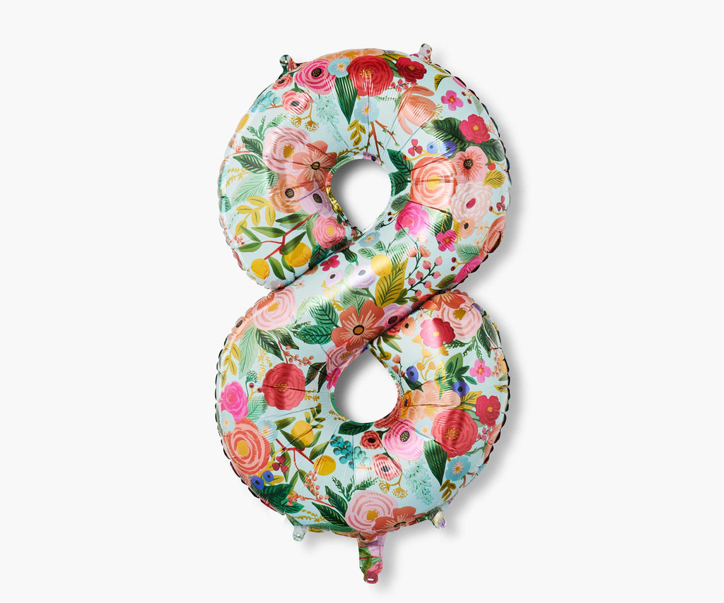 Numbered Foil Balloon - Garden Party
