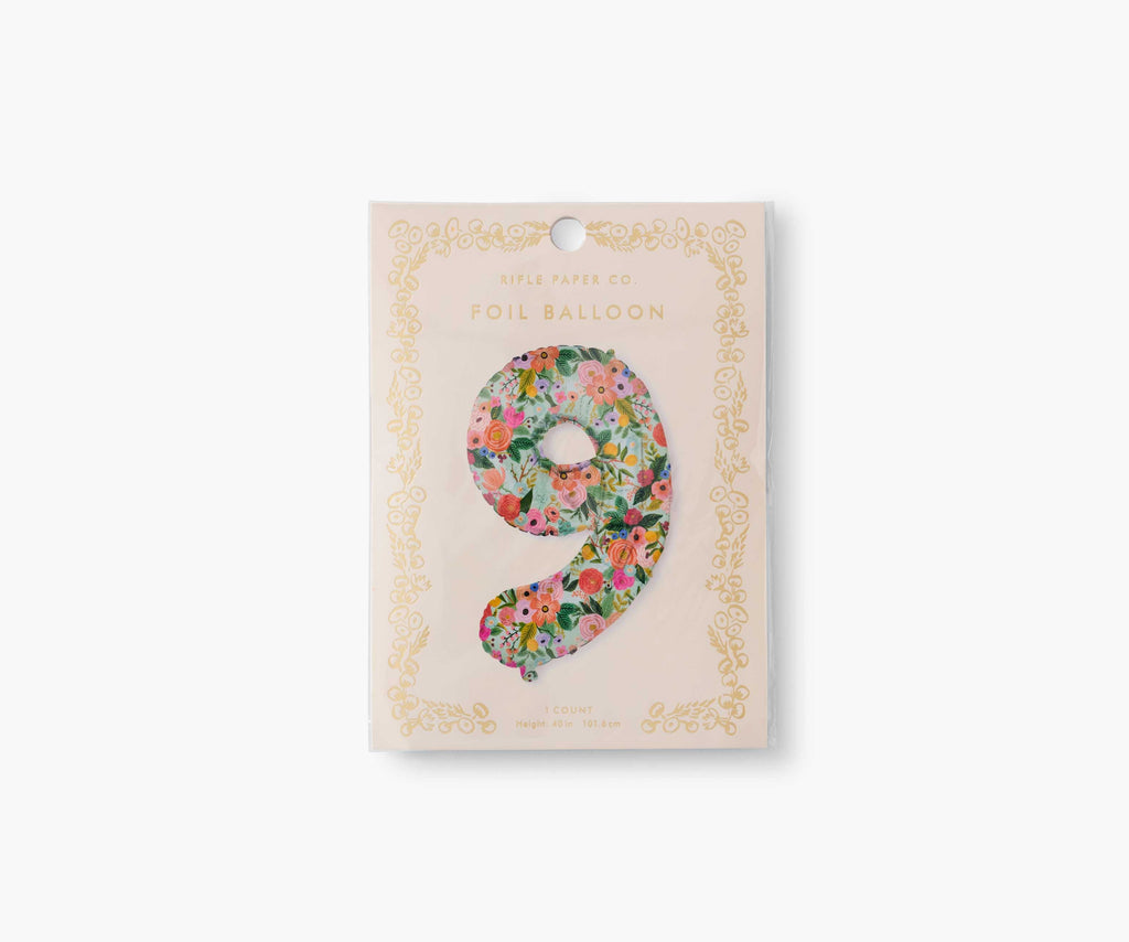 Numbered Foil Balloon - Garden Party