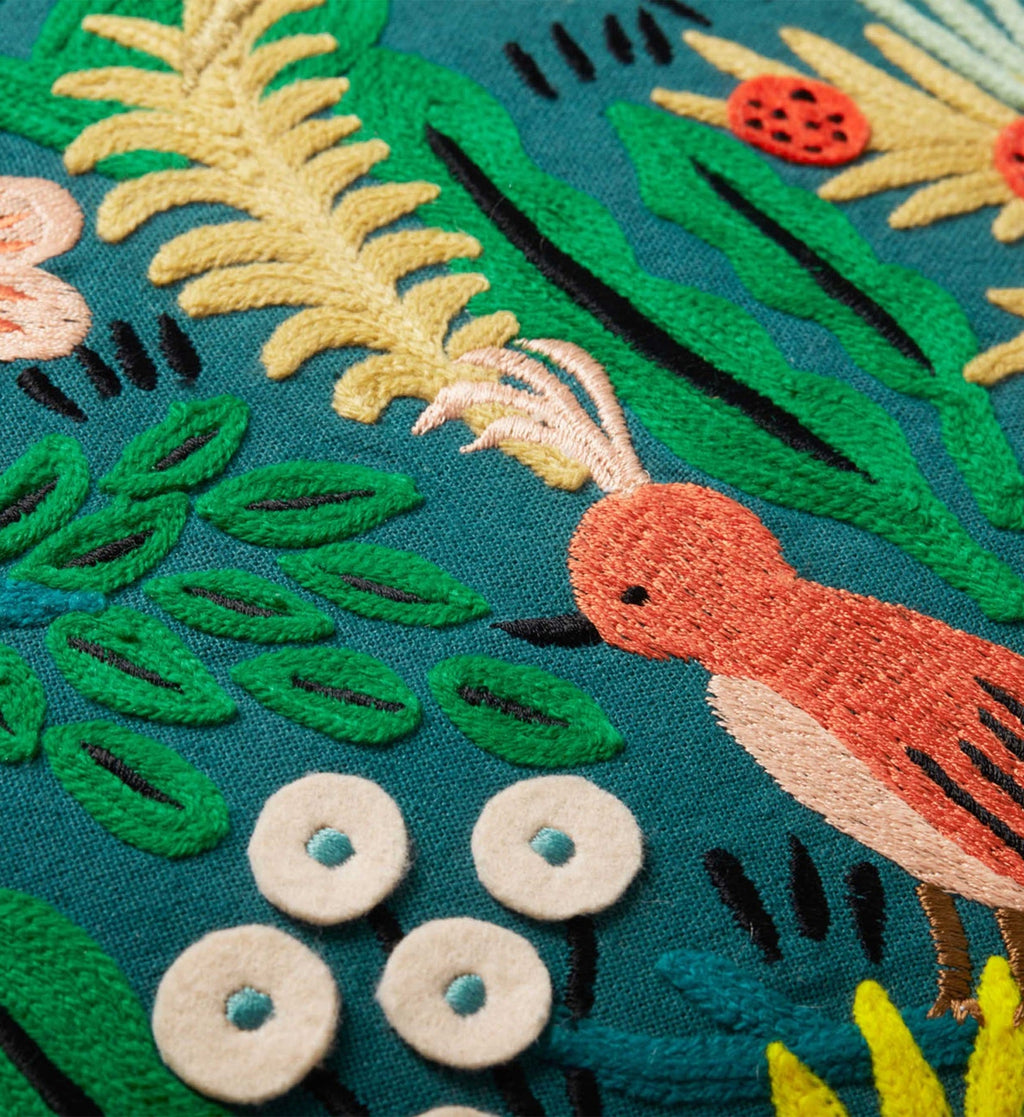 Jungle Embroidered Pillow - Multi