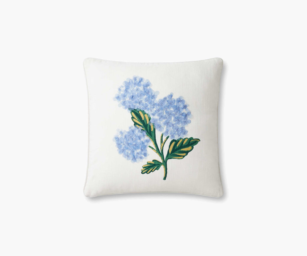 Hydrangea Bouquet Embellished Pillow - Cream