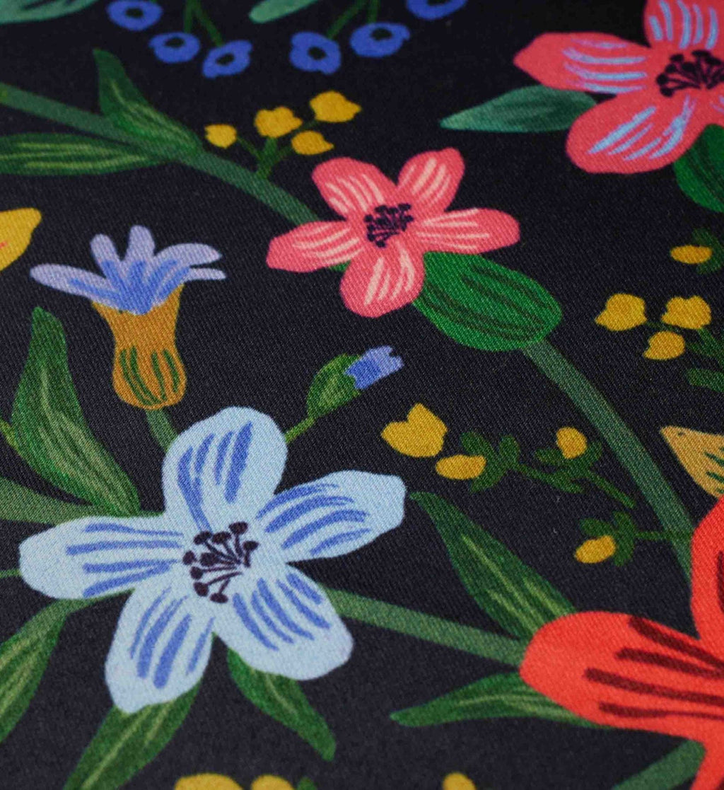 Floral Medallion Printed Pillow - Navy