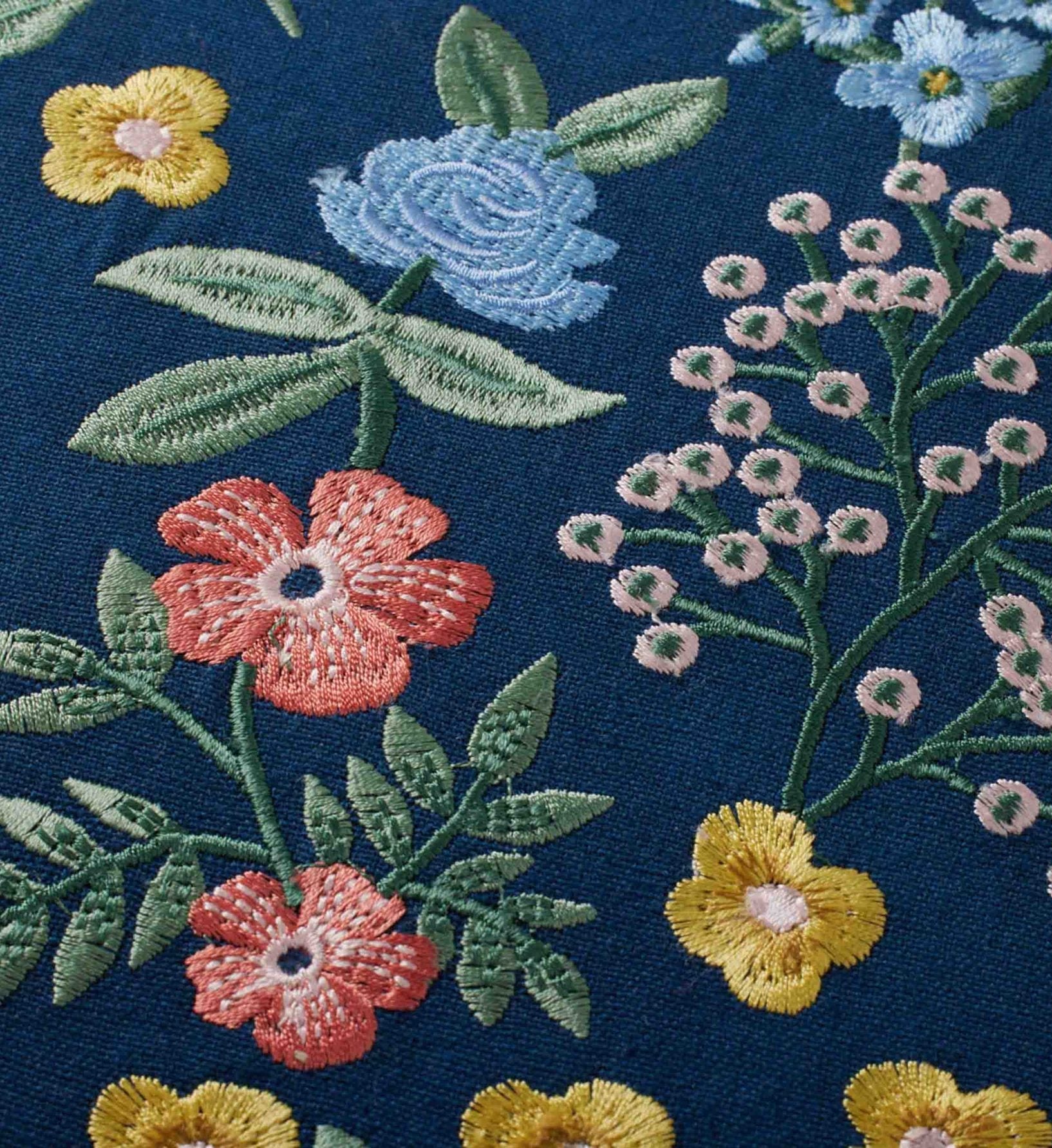 Mayfair Embroidered Pillow - Navy